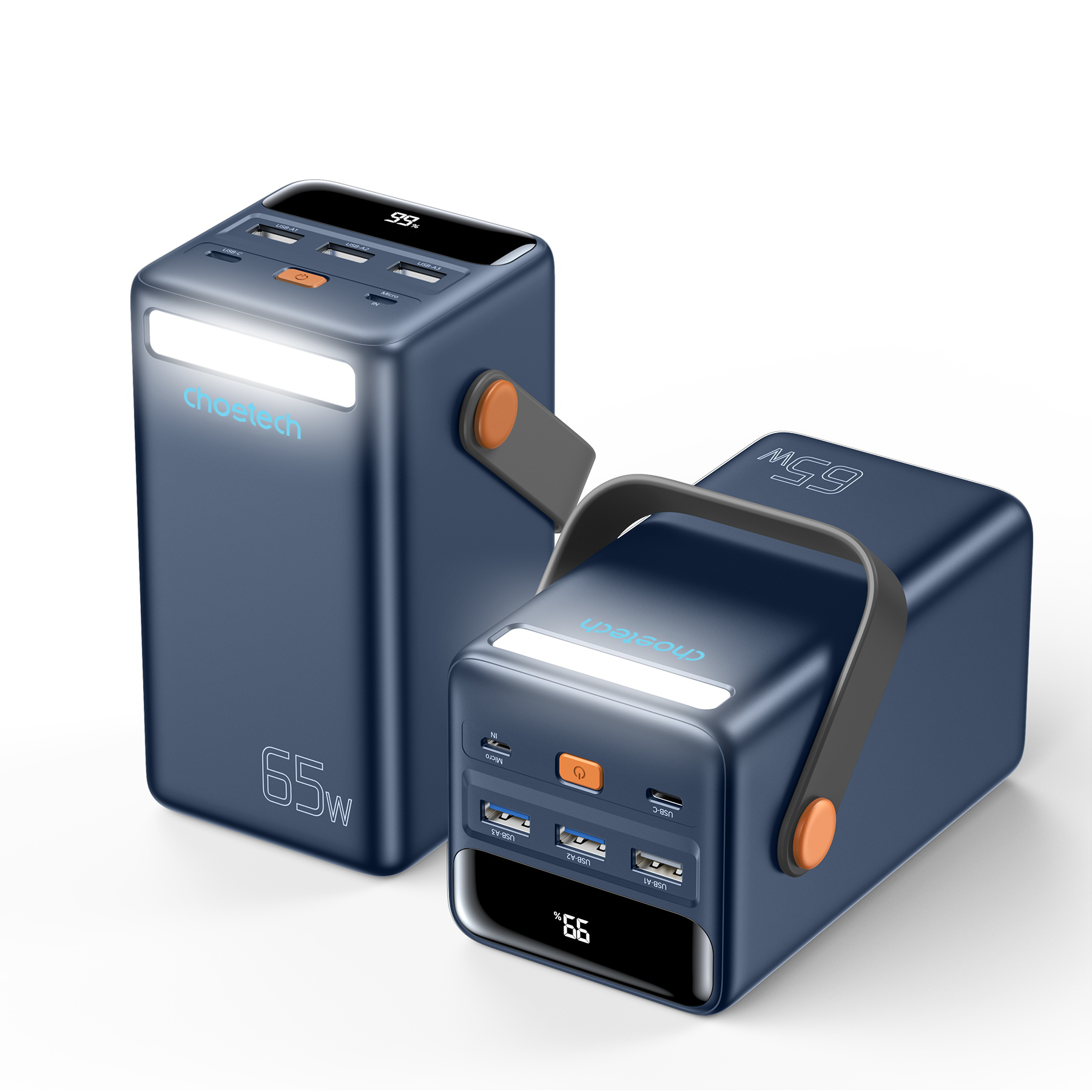 Choetech PowerLeap B664 50000mAh 65W Power Bank w/ LED Flashlight LCD Display - Blue