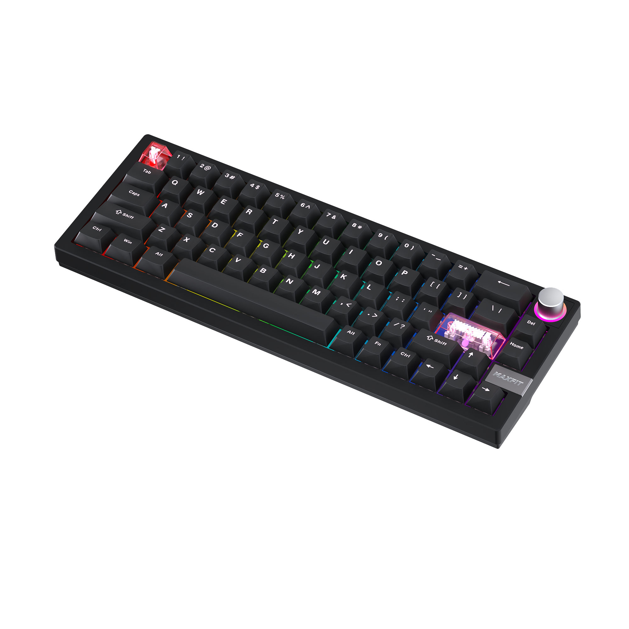 Fantech MAXFIT6 60% Hot-Swap QMK/VIA Wireless Mechanical Keyboard with Knob