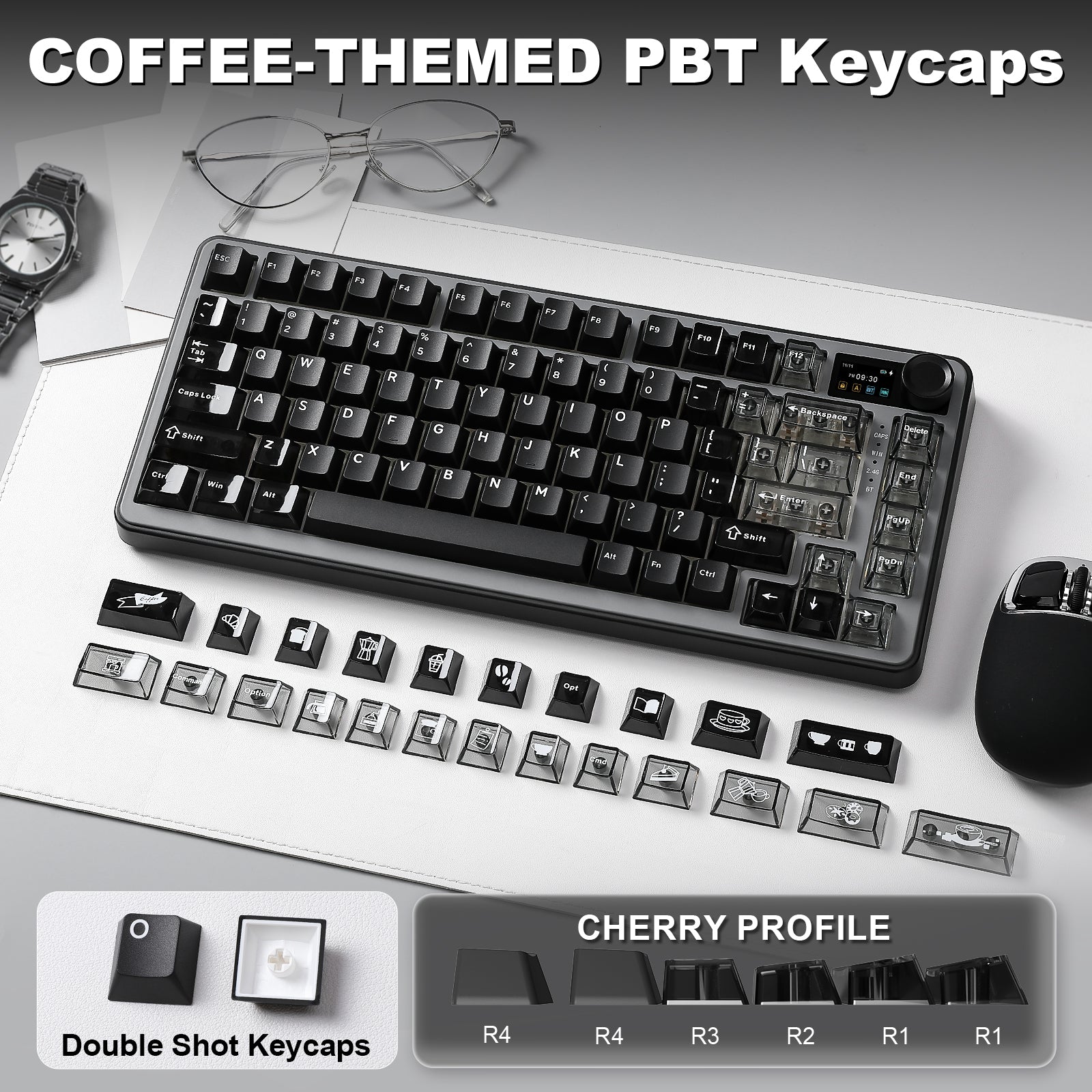 YUNZII B75 PRO MAX QMK/VIA Knob TFT Screen Wireless Mechanical Keyboard