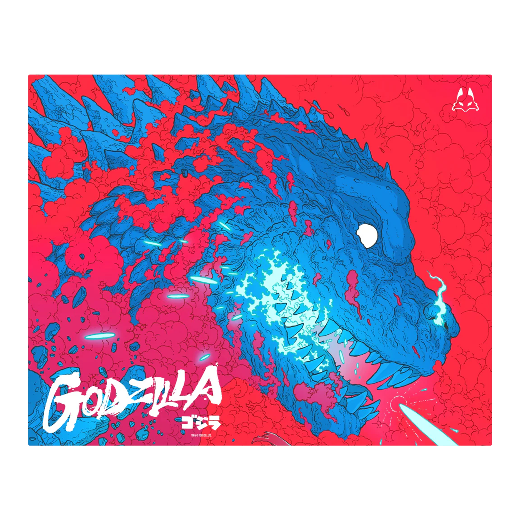 TENKO ARBITER STUDIO GODZILLA Lunar 500x400mm Glass Mousepad - Heat Ray