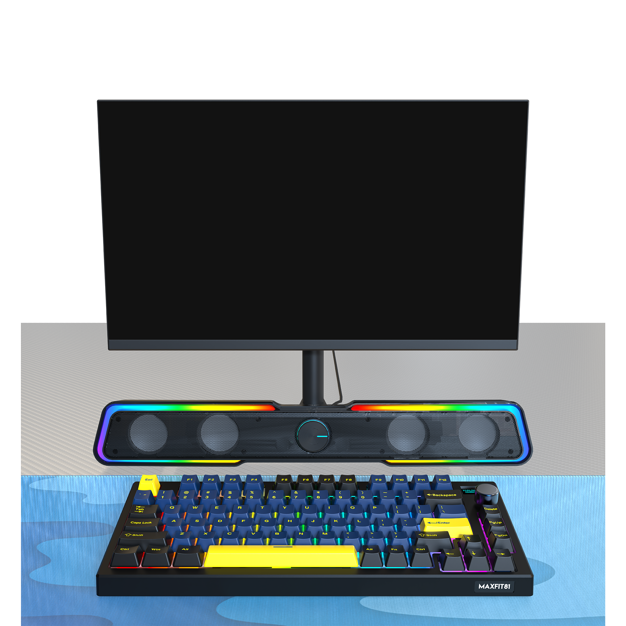 Fantech Bluetooth 5.3 Soundbar Dual mode RGB Lighting Gaming Speaker (GS305) (Black)
