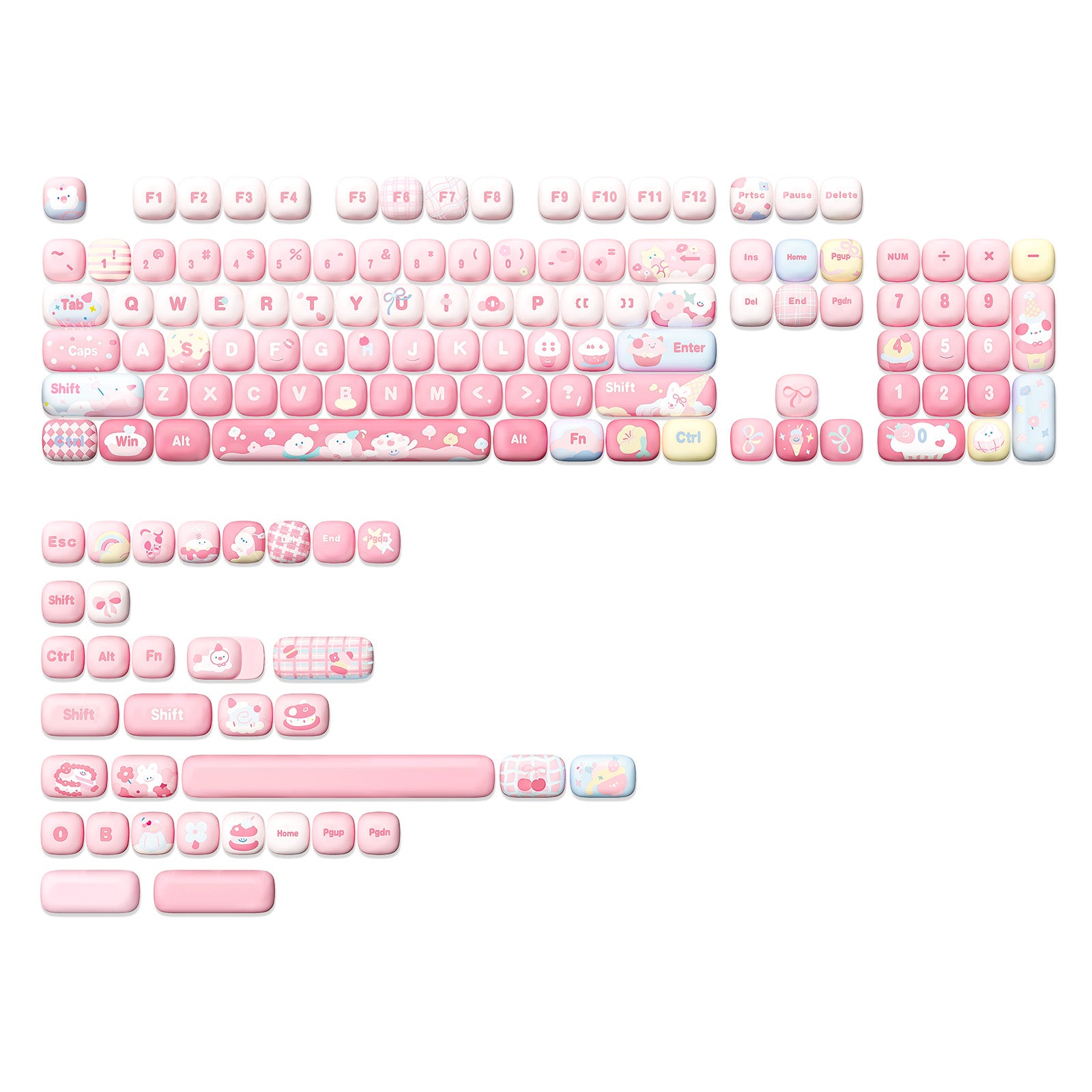 YUNZII Ice Cream MOG Profile PBT Keycap Set - 138 keys