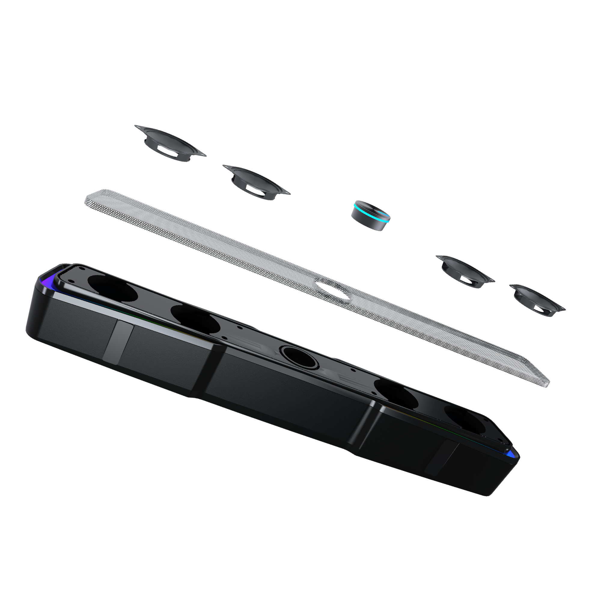 Fantech Bluetooth 5.3 Soundbar Dual mode RGB Lighting Gaming Speaker (GS305) (Black)