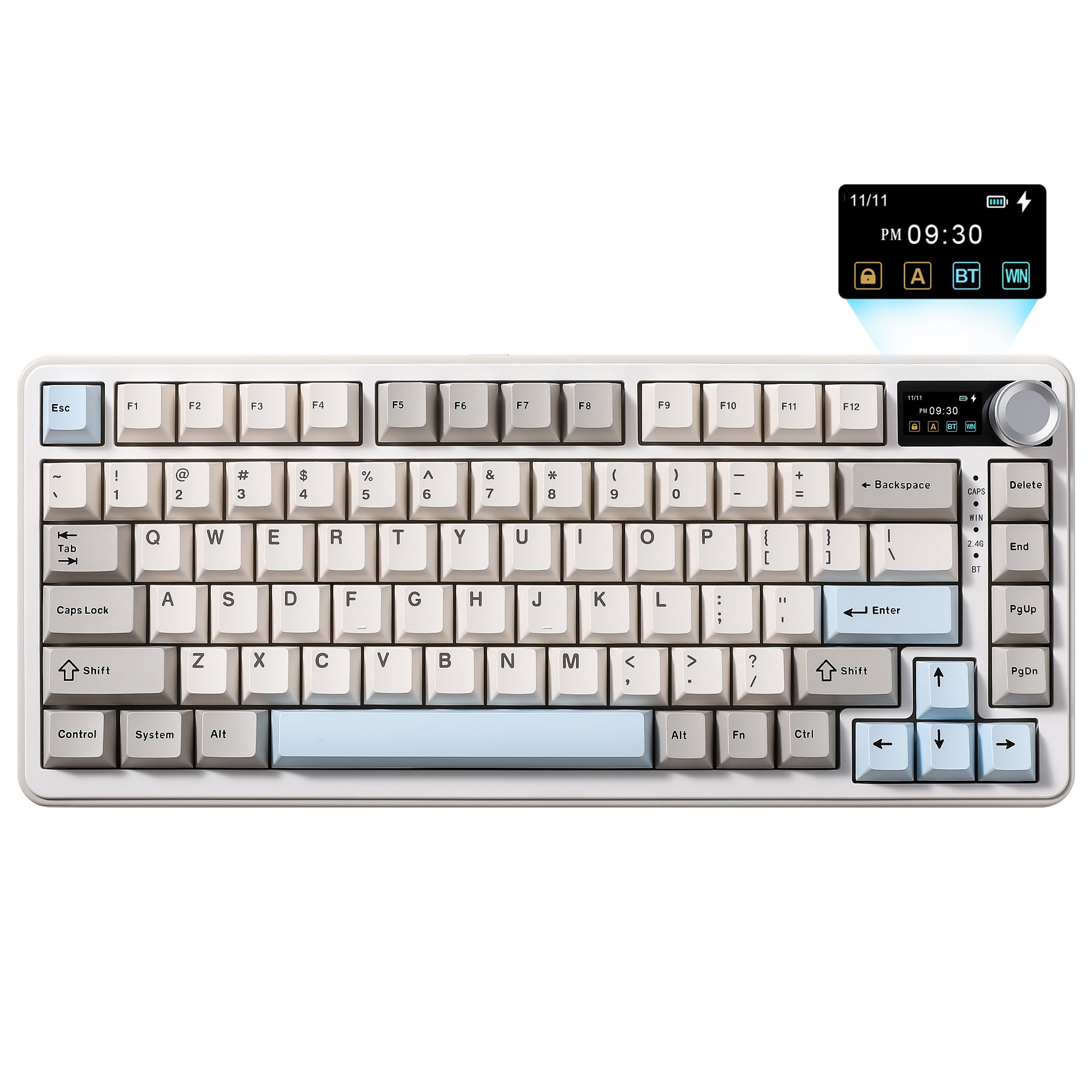 YUNZII B75 PRO MAX QMK/VIA Knob TFT Screen Wireless Mechanical Keyboard