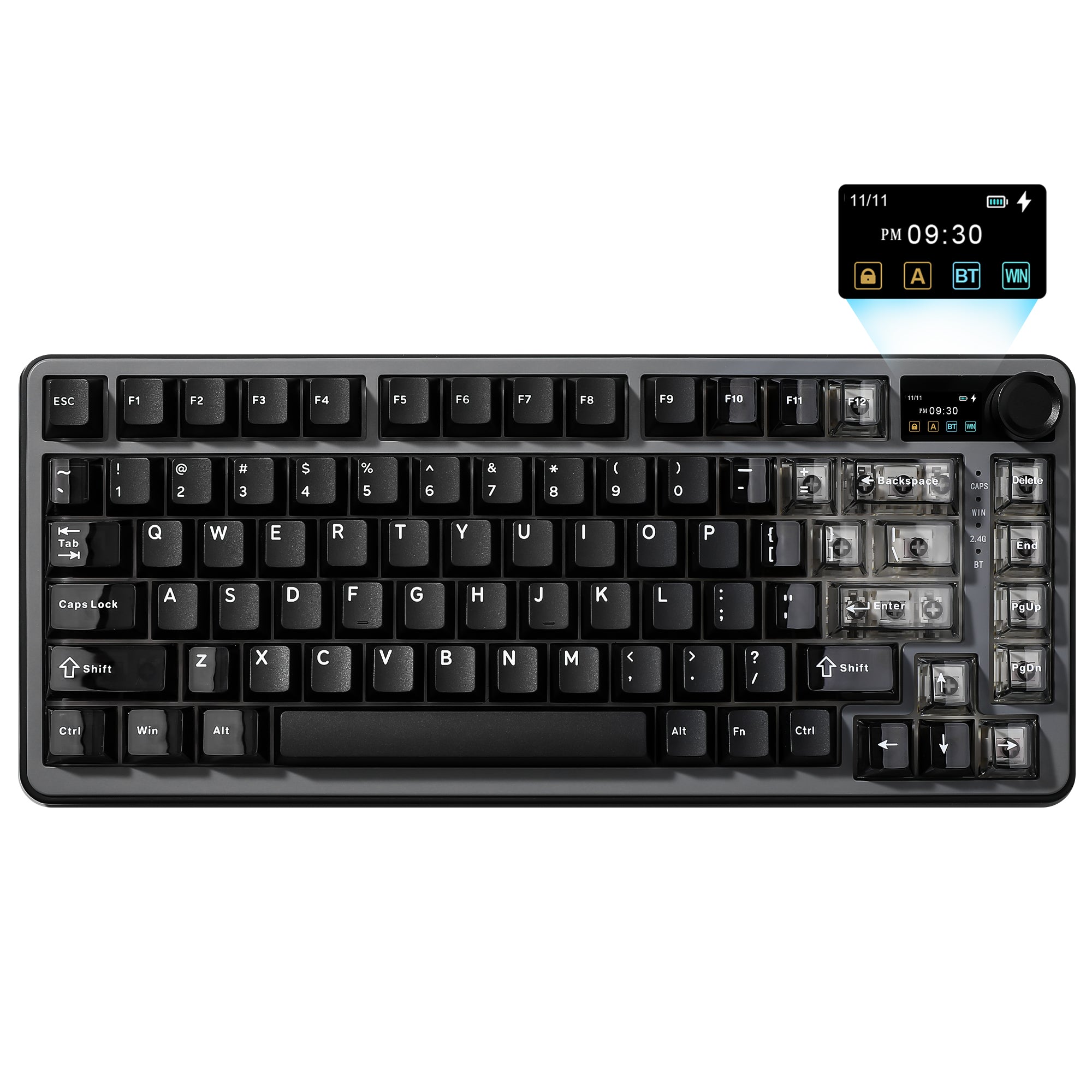 YUNZII B75 PRO MAX QMK/VIA Knob TFT Screen Wireless Mechanical Keyboard