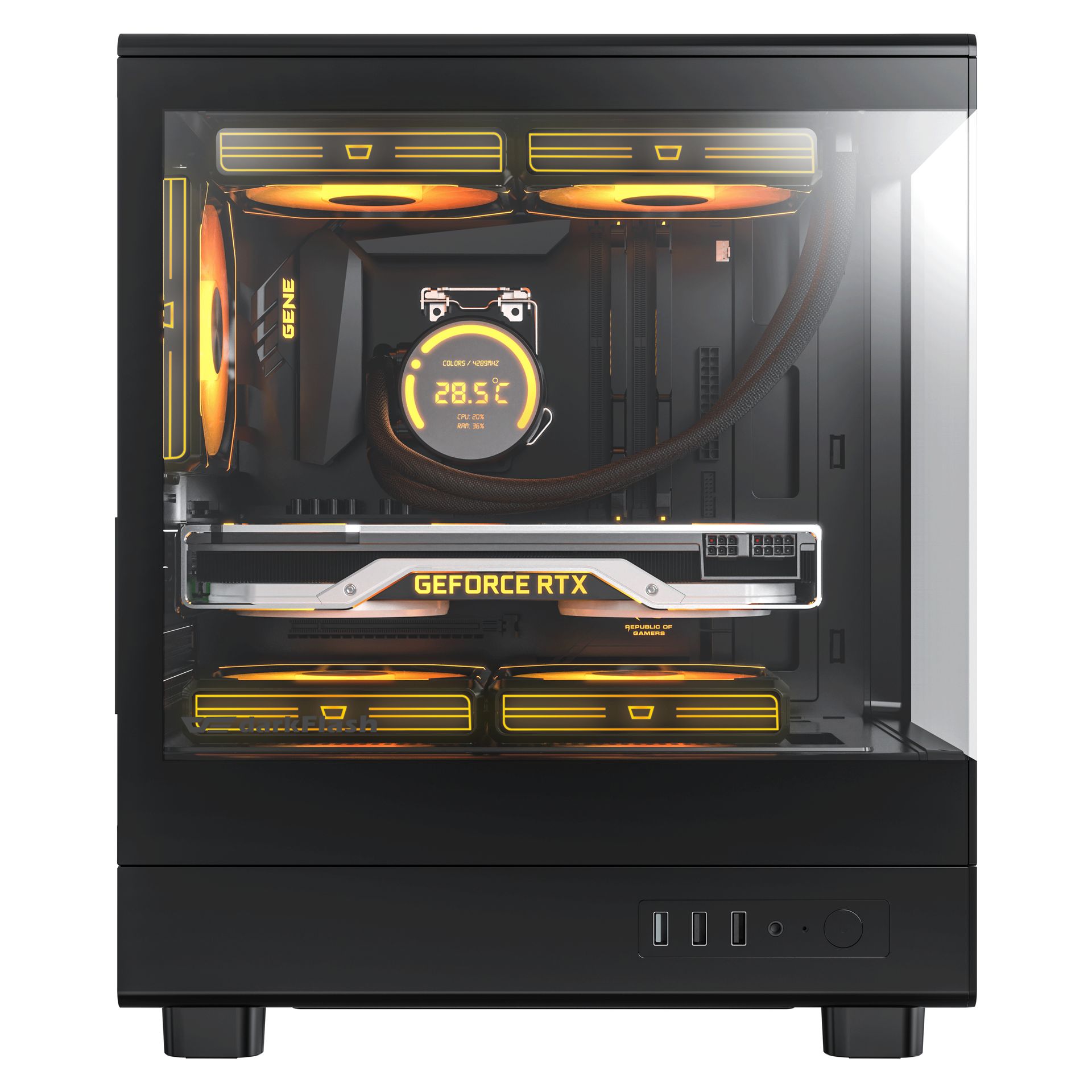 DarkFlash DB330M PC Case M-ATX Computer Case Transparent Glass Panel without Fan