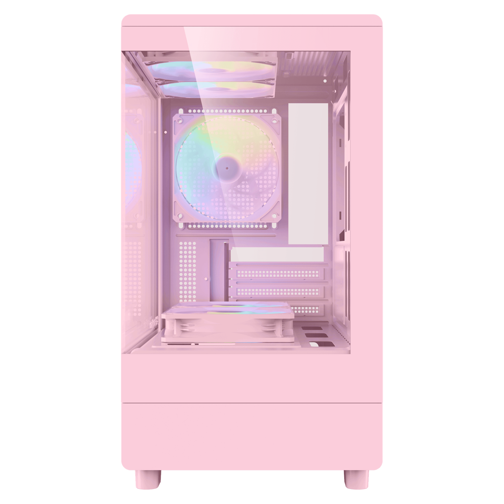 DarkFlash Gaming Pink PC Case Mini ATX Computer Tower with 5 Fans