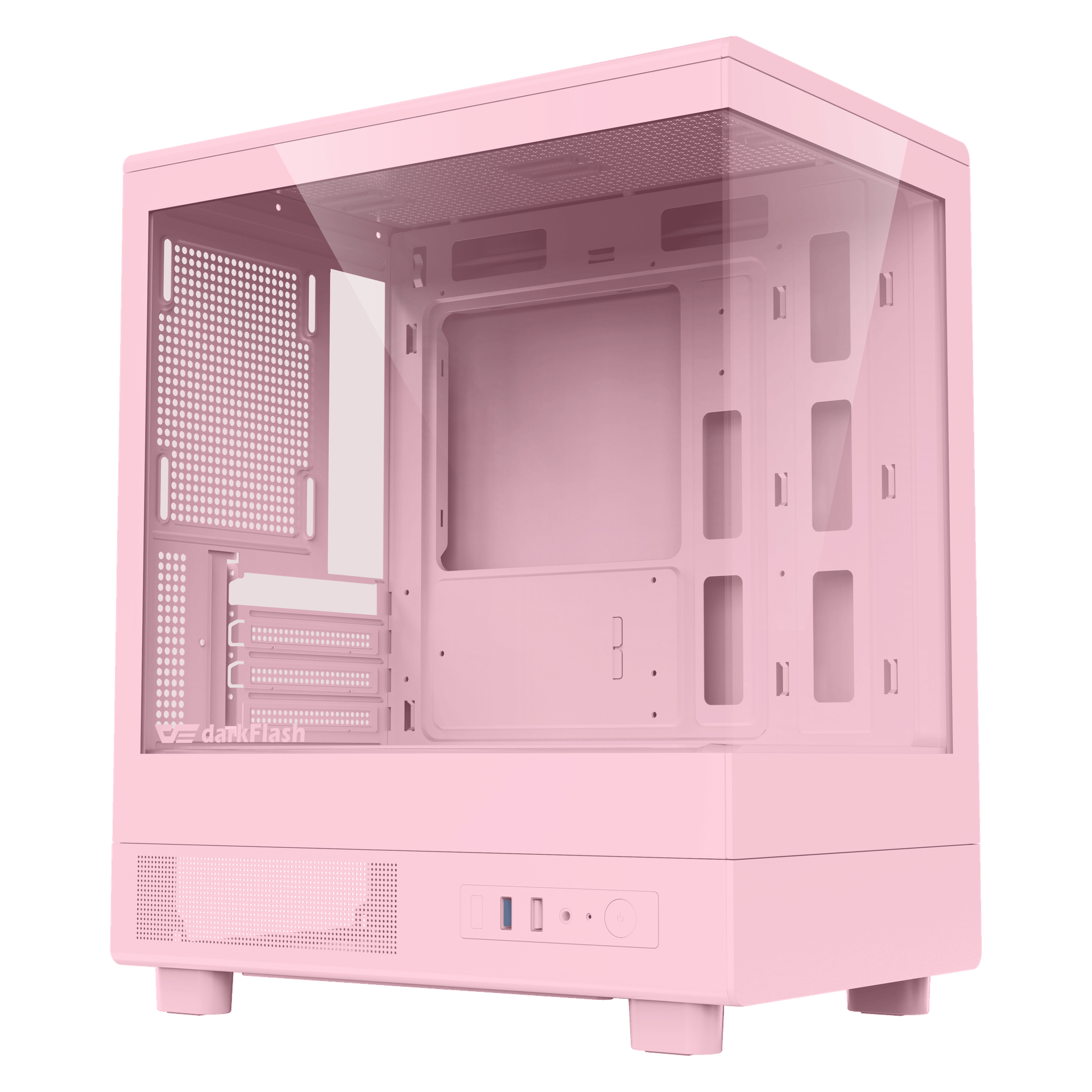 DarkFlash Gaming Pink PC Case Mini ATX Computer Tower with 5 Fans