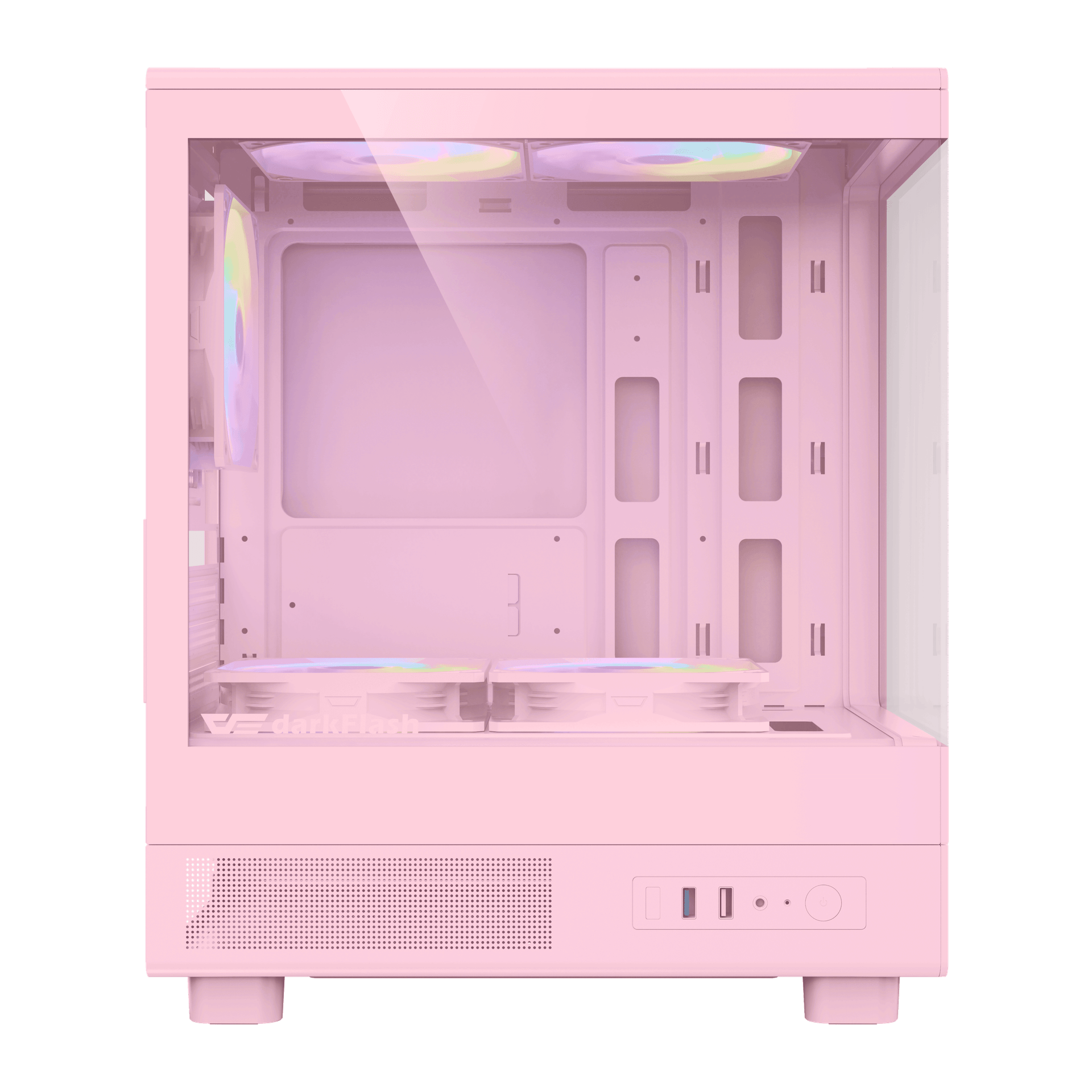 DarkFlash Gaming Pink PC Case Mini ATX Computer Tower with 5 Fans