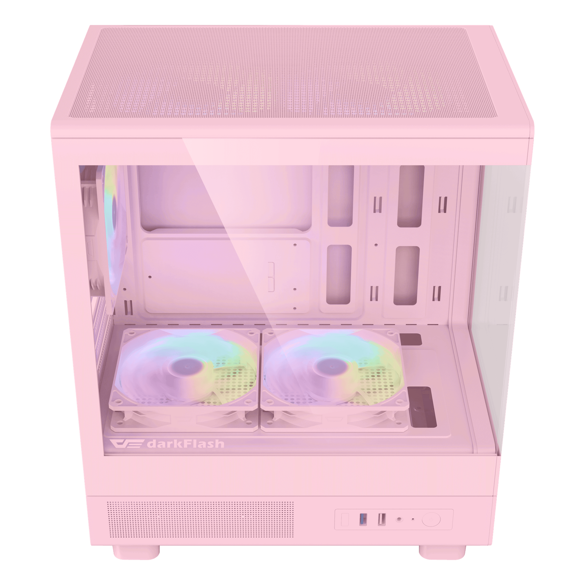DarkFlash Gaming Pink PC Case Mini ATX Computer Tower with 5 Fans