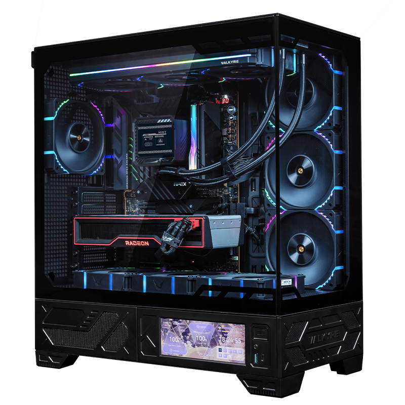 Valkyrie VK03 ATX Mid Tower Gaming PC Case LCD Display Without Fan