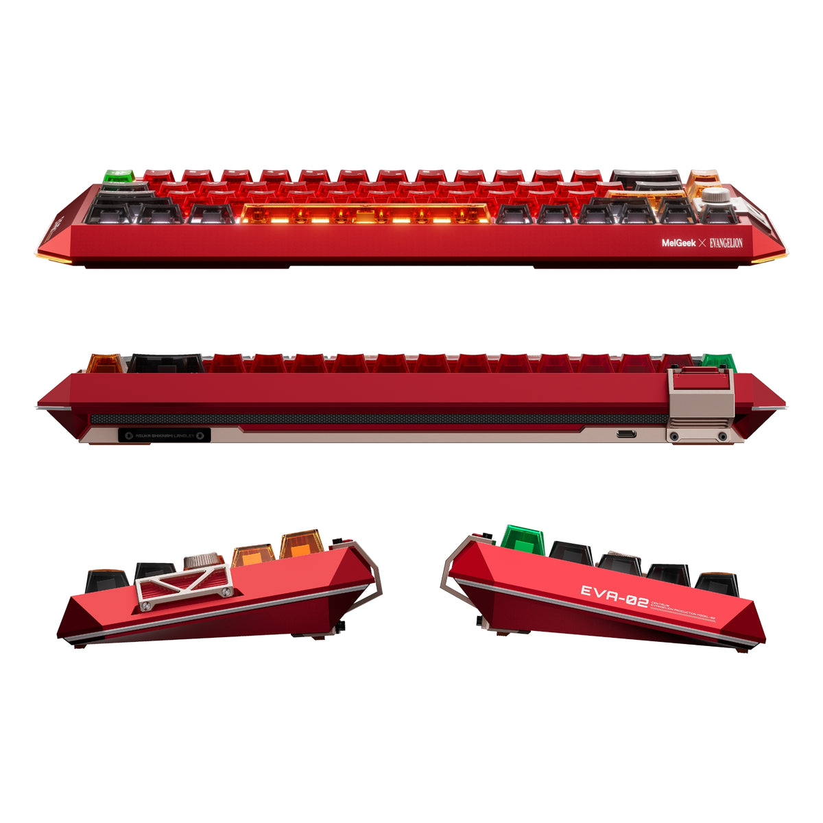 MelGeek Centauri 60 Evangelion Wired Custom HE Gaming Keyboard - EVA-02 Asuka Langley Limited Edition