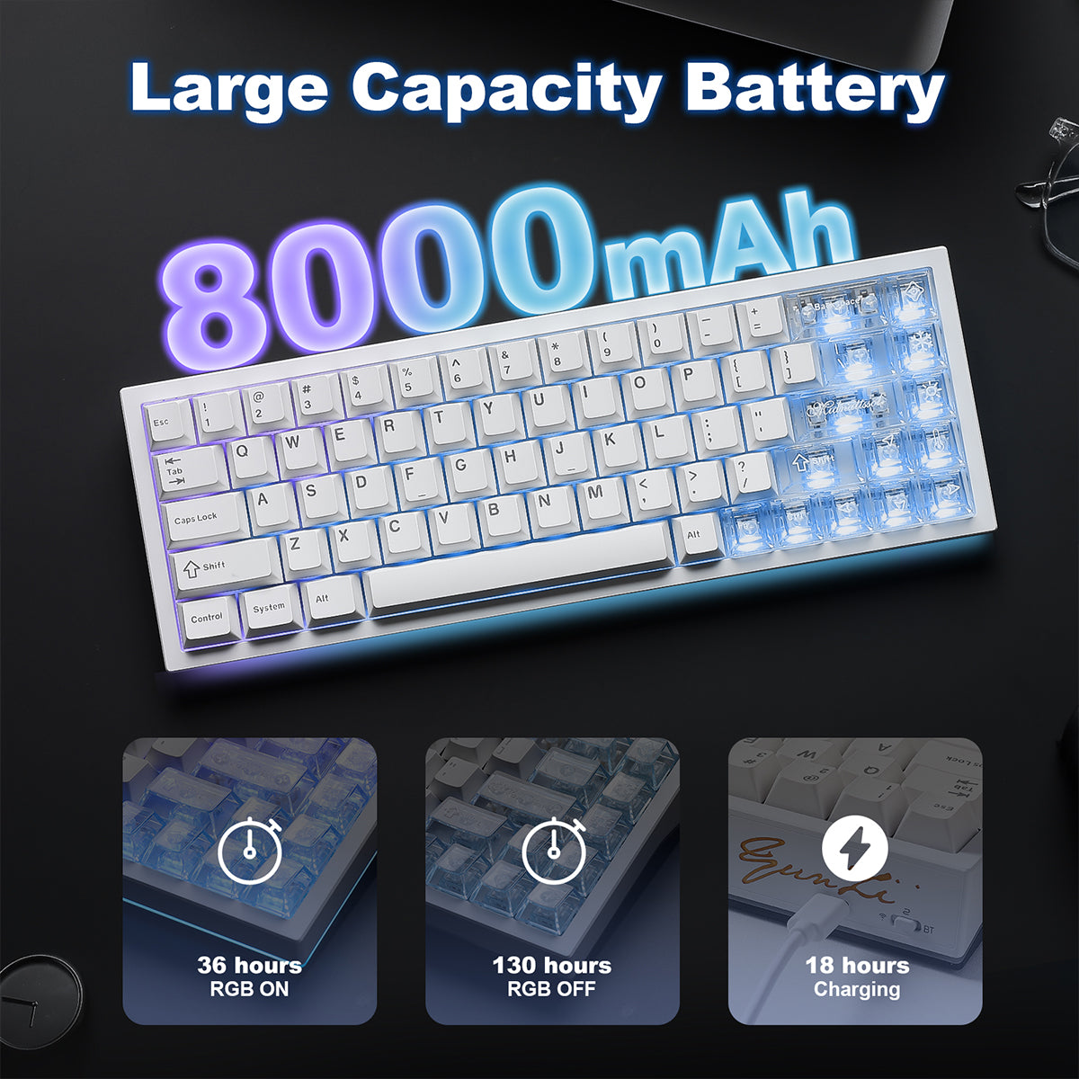 YUNZII AL65 QMK/VIA Hollow Gasket Wireless Mechanical Keyboard