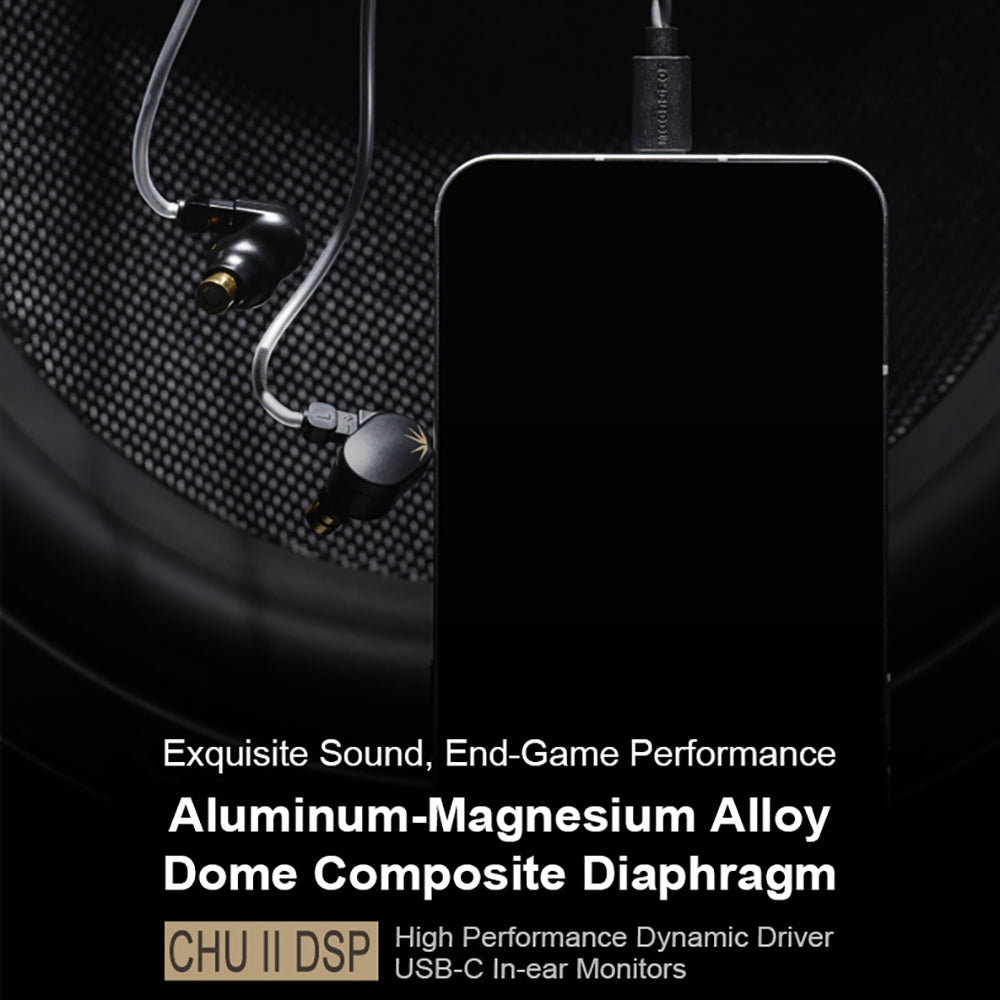 MOONDROP CHU II DSP USB-C Dynamic Driver Wired IEM In-Ear Monitor Headphones