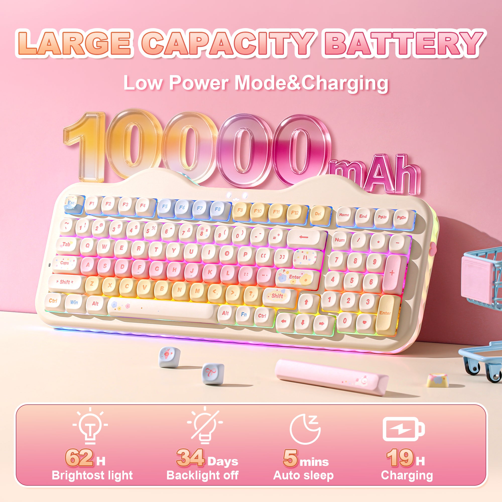 YUNZII C98 Cake Meow Hot-Swap Wireless Mechanical Keyboard