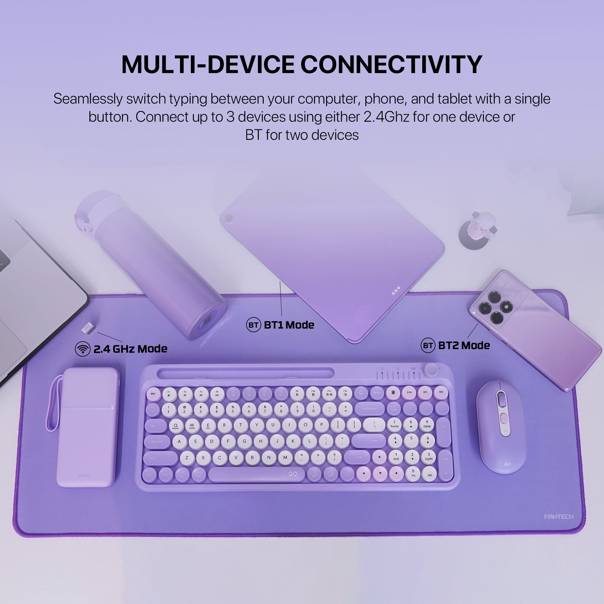 Fantech GO MOCHI101 95% Wireless Keyboard and Mouse Combo Computer Keyboard Set
