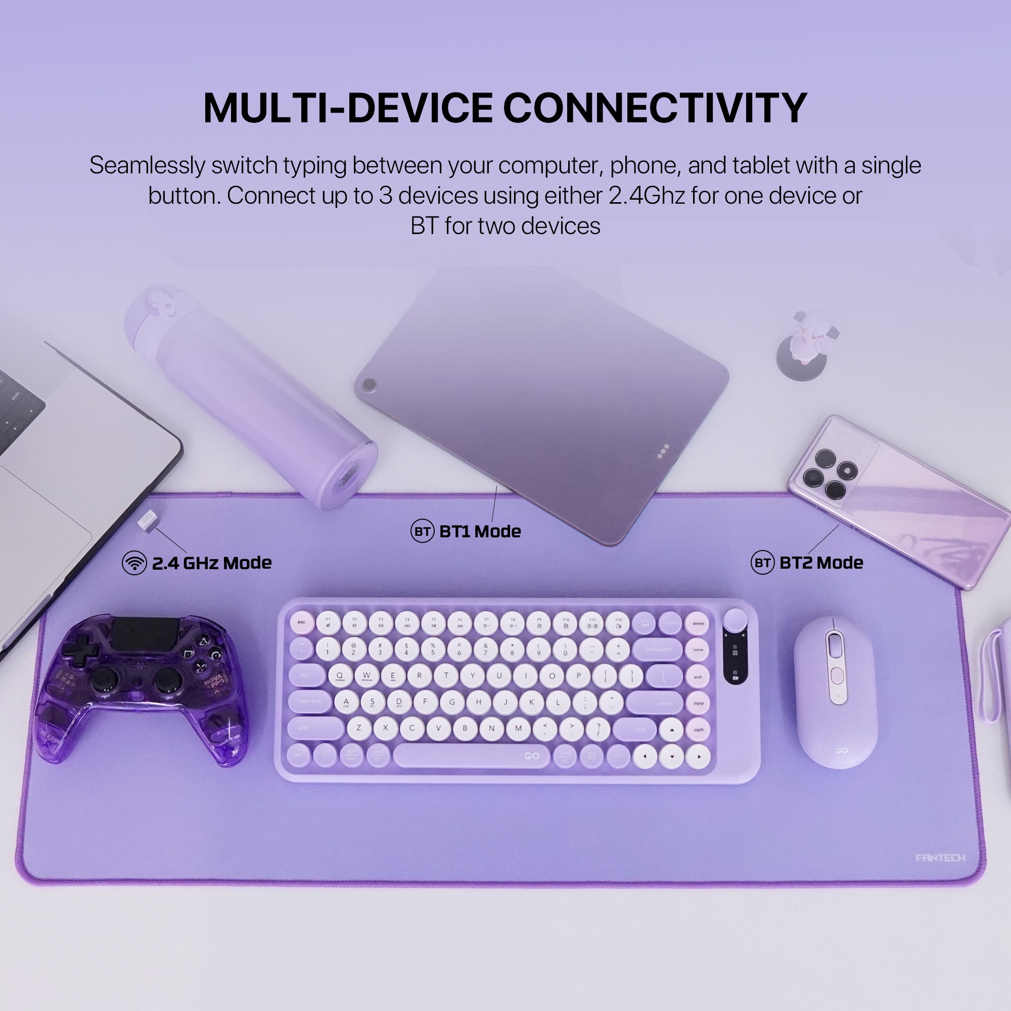 Fantech GO MOCHI85 75% Wireless Keyboard and Mouse Combo Computer Keyboard Set