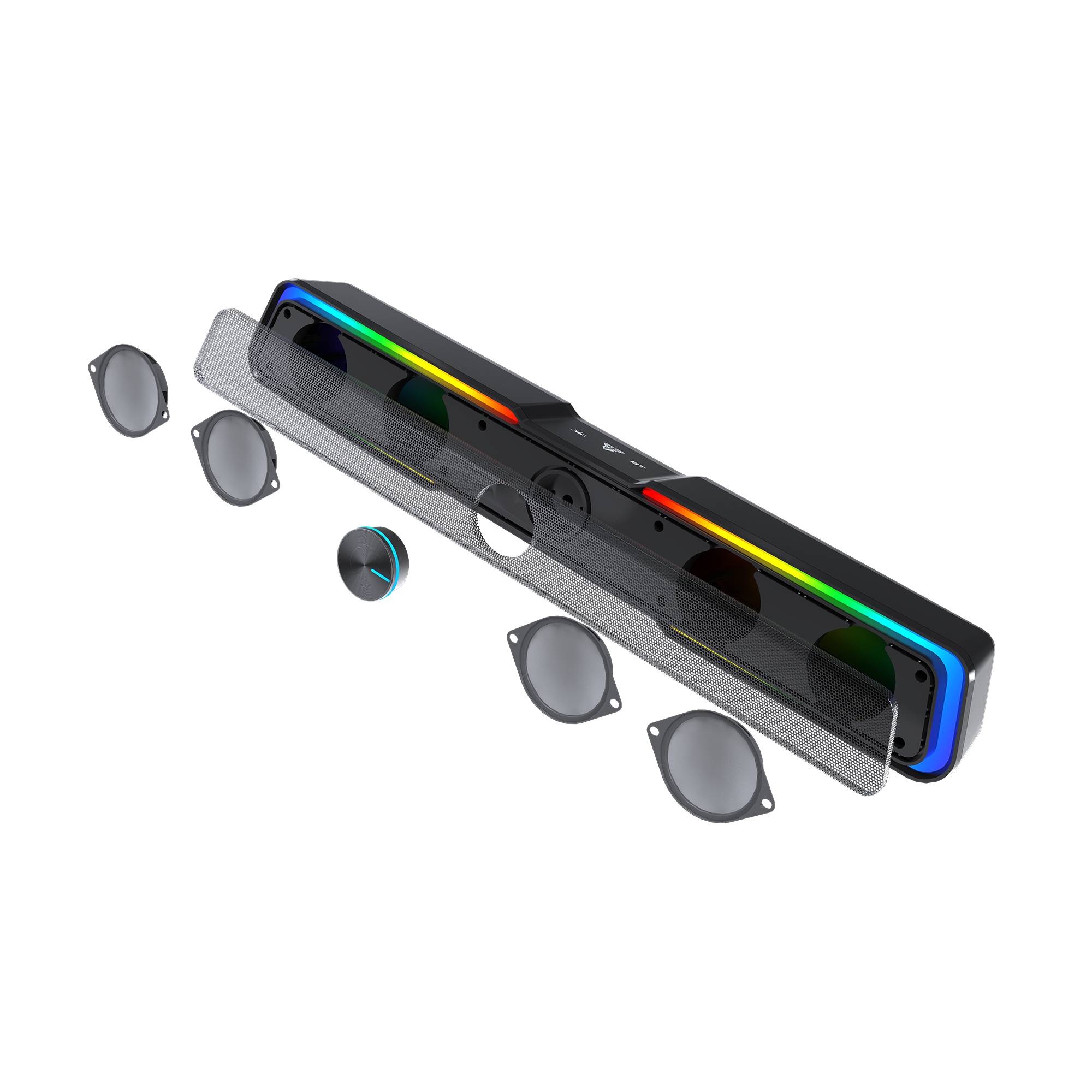 Fantech Bluetooth 5.3 Soundbar Dual mode RGB Lighting Gaming Speaker (GS305) (Black)