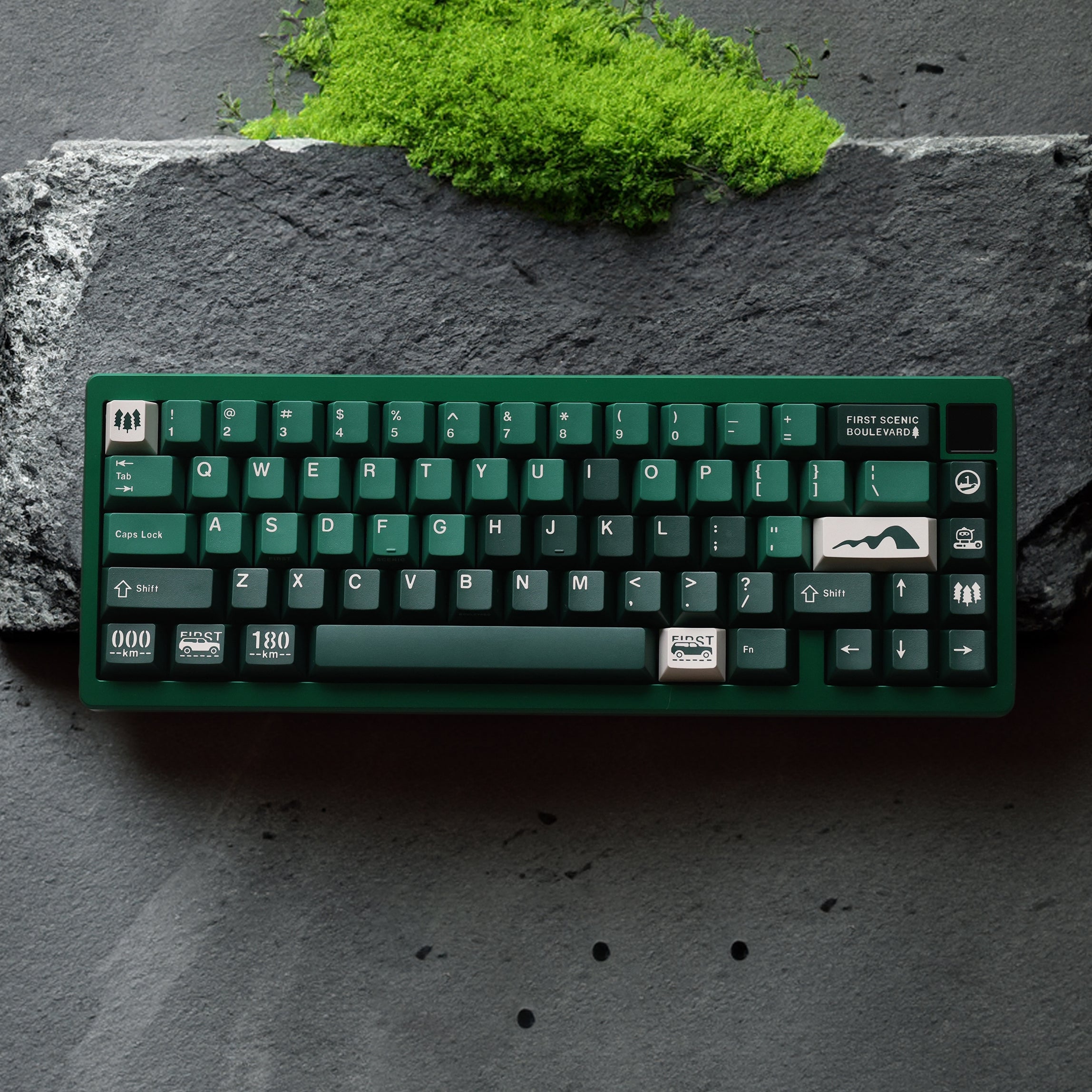 JTK First Scenic Boulevard Cherry Profile Doubleshot PBT&ABS Keycap Set