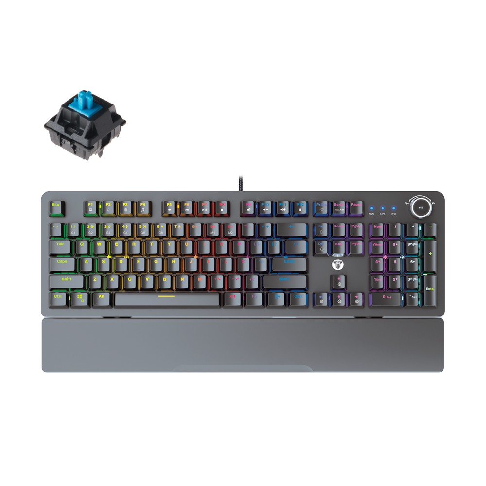 Fantech Gaming PC Mechanical Keyboard RGB Backlit Anti-Ghosting Key with Wrist Rest (MK853)