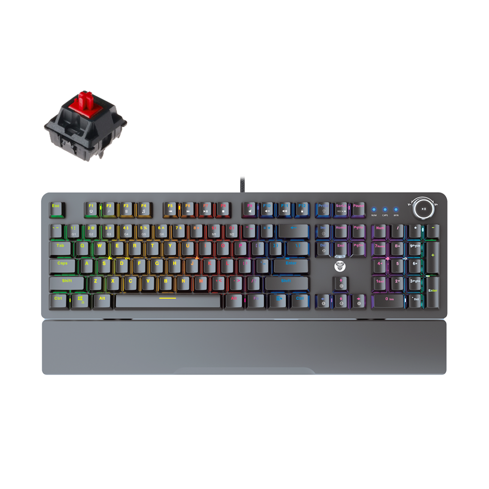 Fantech Gaming PC Mechanical Keyboard RGB Backlit Anti-Ghosting Key with Wrist Rest (MK853)