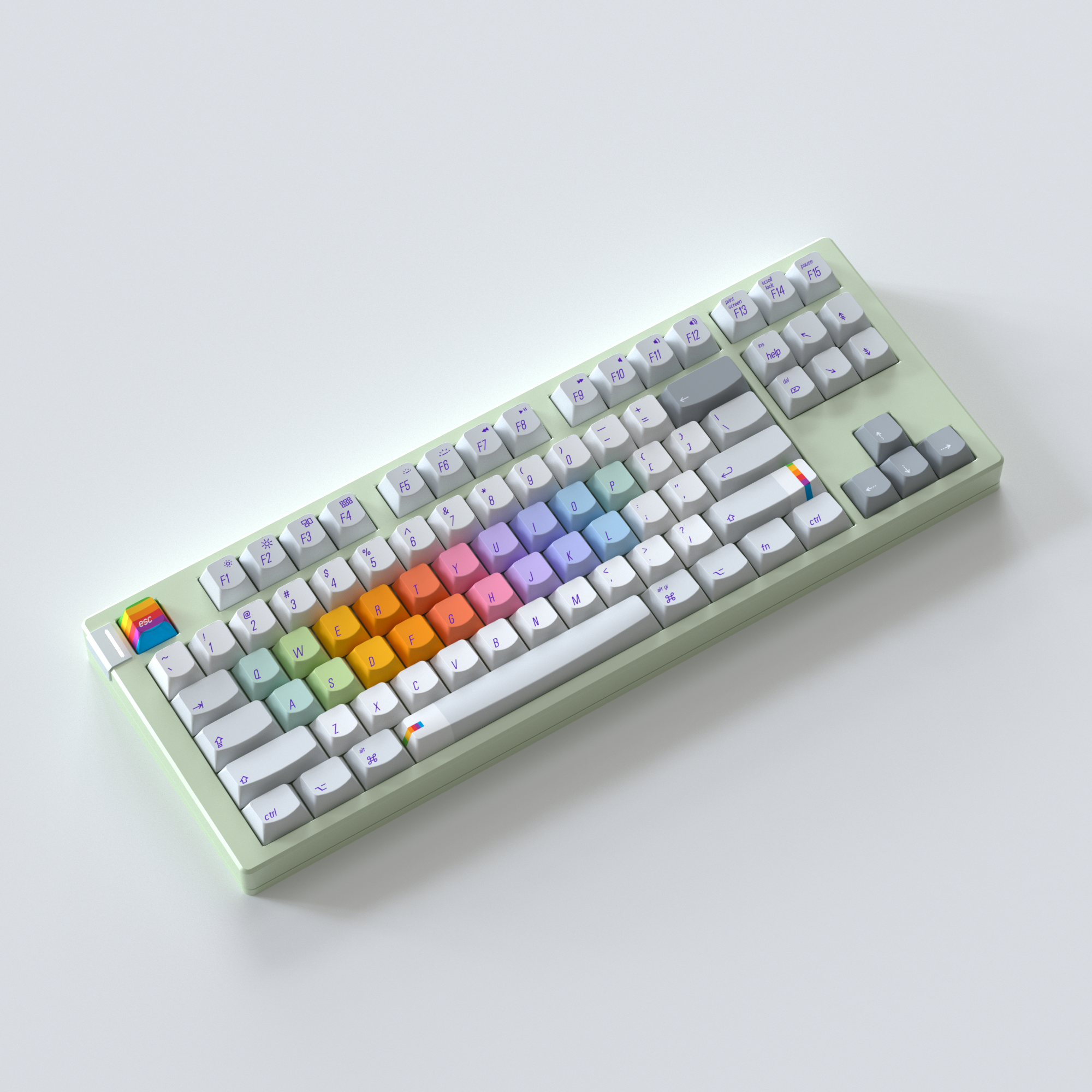 Keytok RAINBOW Smile Profile Dye-Sub PBT Keyaps 168pcs/set