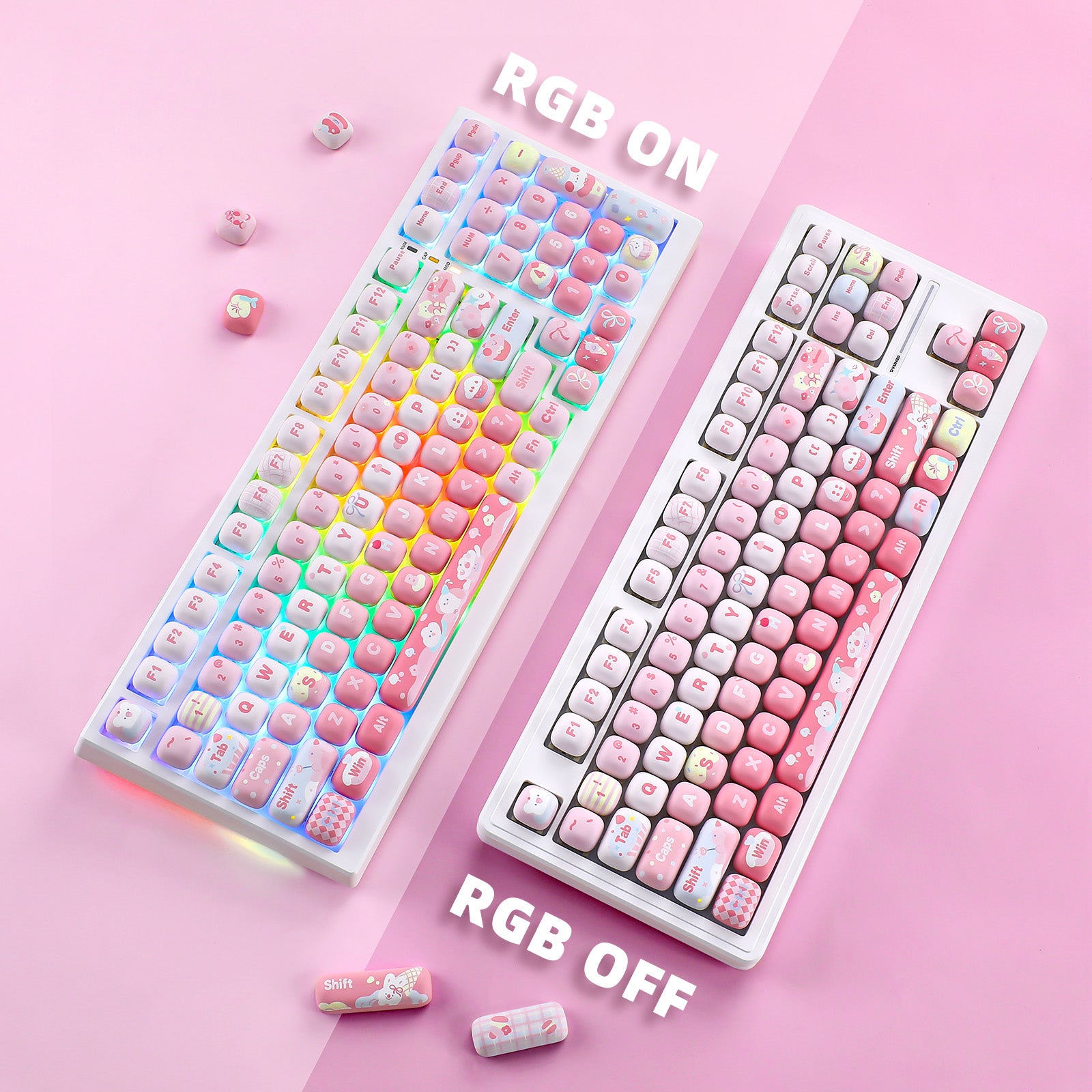 YUNZII Ice Cream MOG Profile PBT Keycap Set - 138 keys