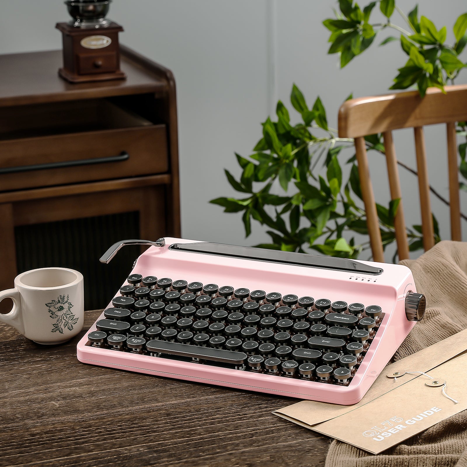 YUNZII QL75 Retro Typewriter QMK/VIA Wireless Mechanical Keyboard