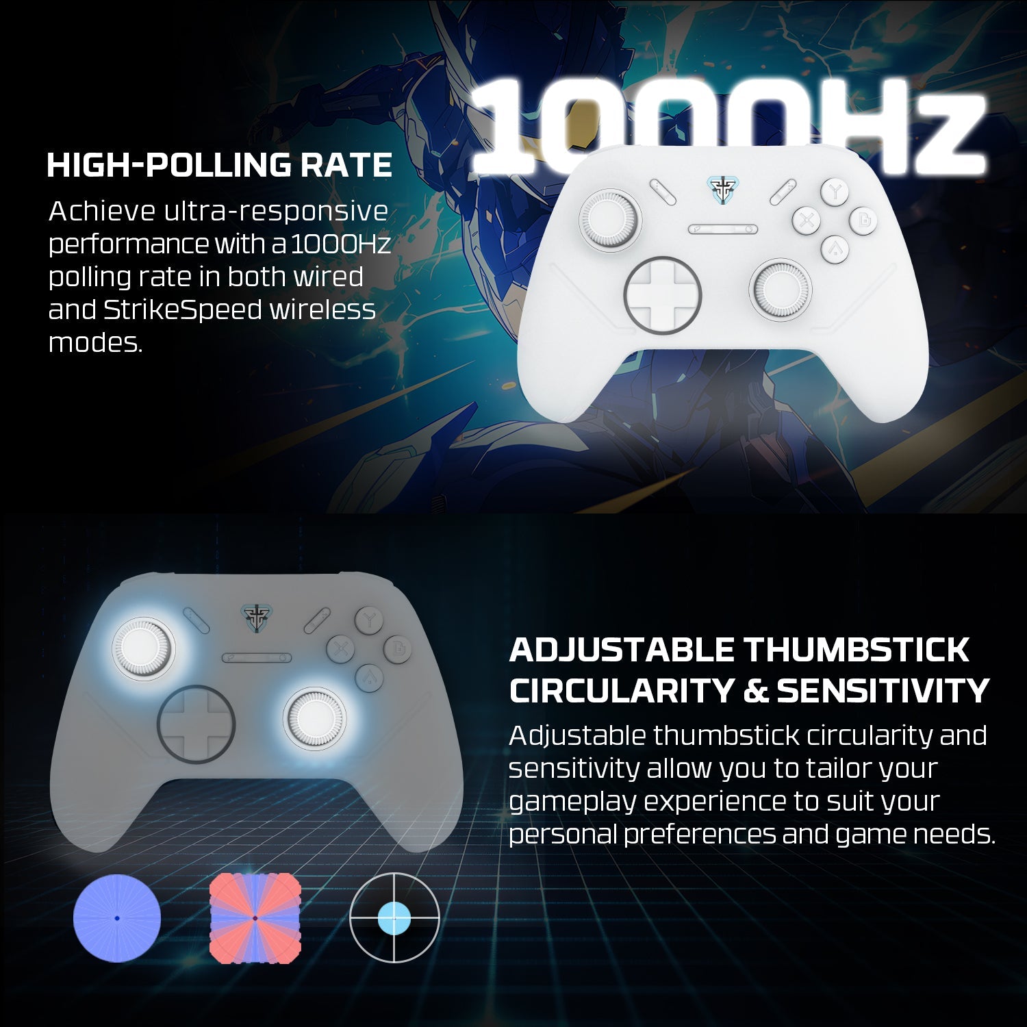 Fantech Wireless Gaming Controller Gamepad Multi-platform Hall-Effect (SHOOTER III WGP13S)