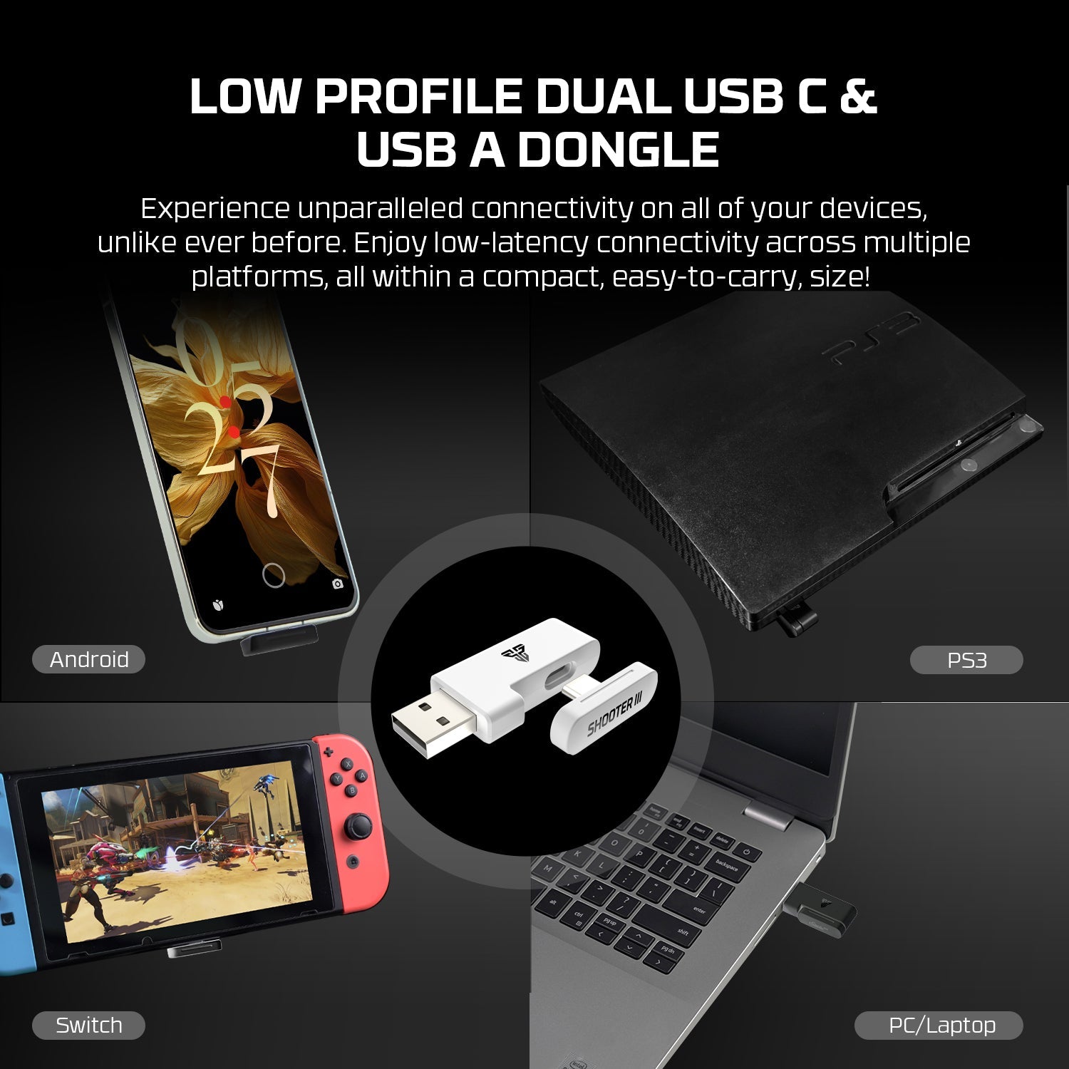 Fantech Wireless Gaming Controller Gamepad Multi-platform Hall-Effect (SHOOTER III WGP13S)