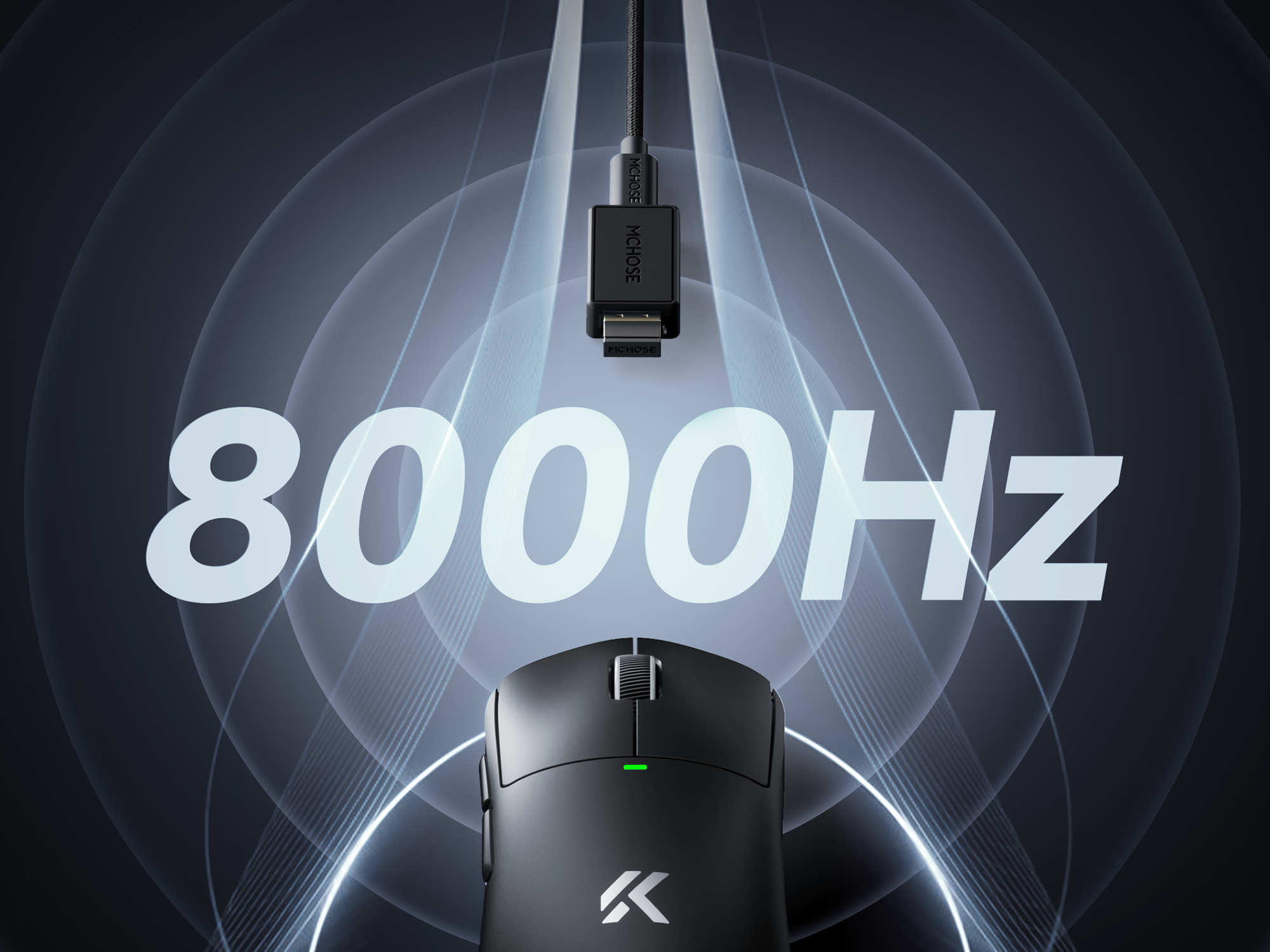 MCHOSE A5 V3 Ultralight 8K Wireless Ergonomic Gaming Mouse