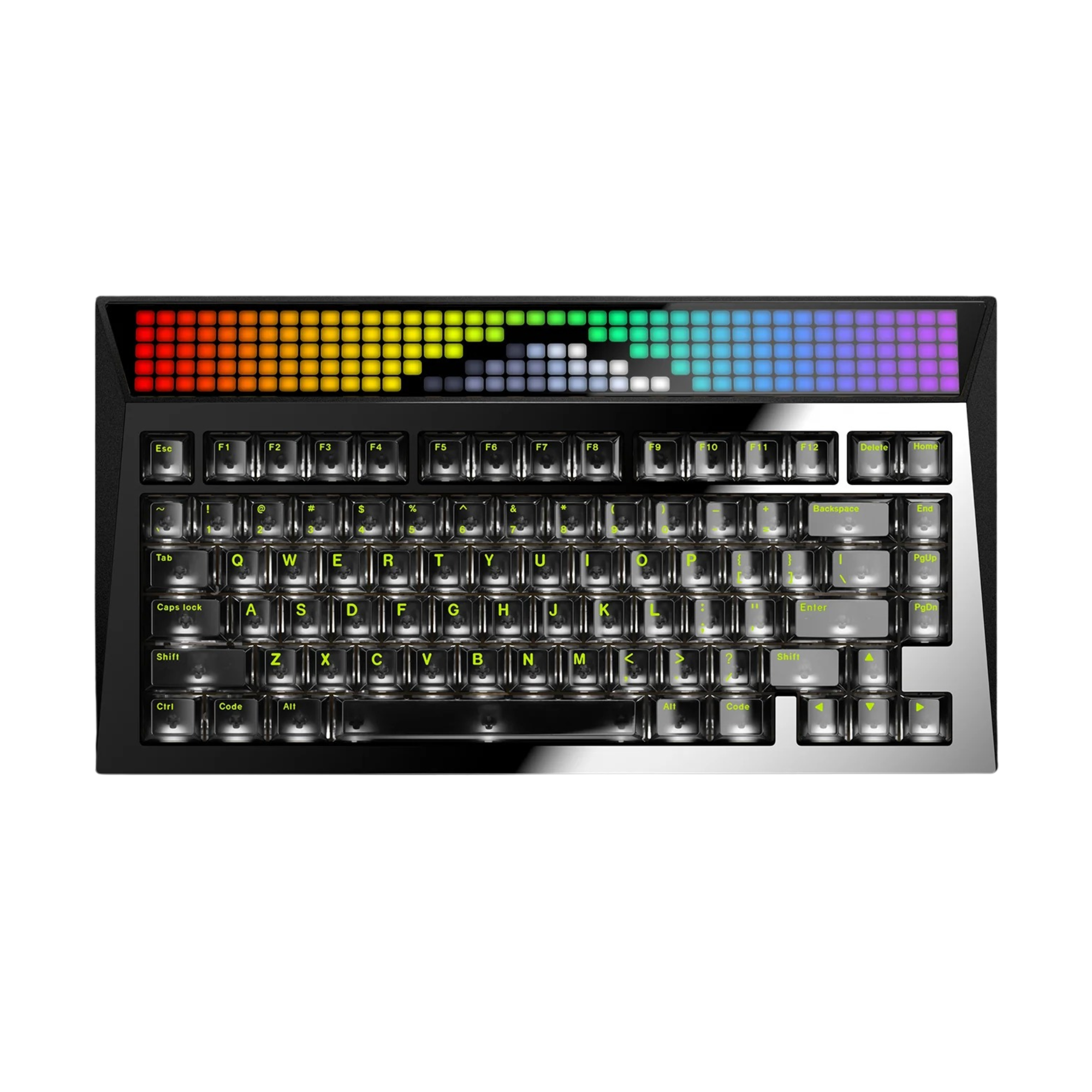 Angry Miao CYBERBOARD R2 High Gloss PVD Front Mechanical Keyboard Jet Black Bundle