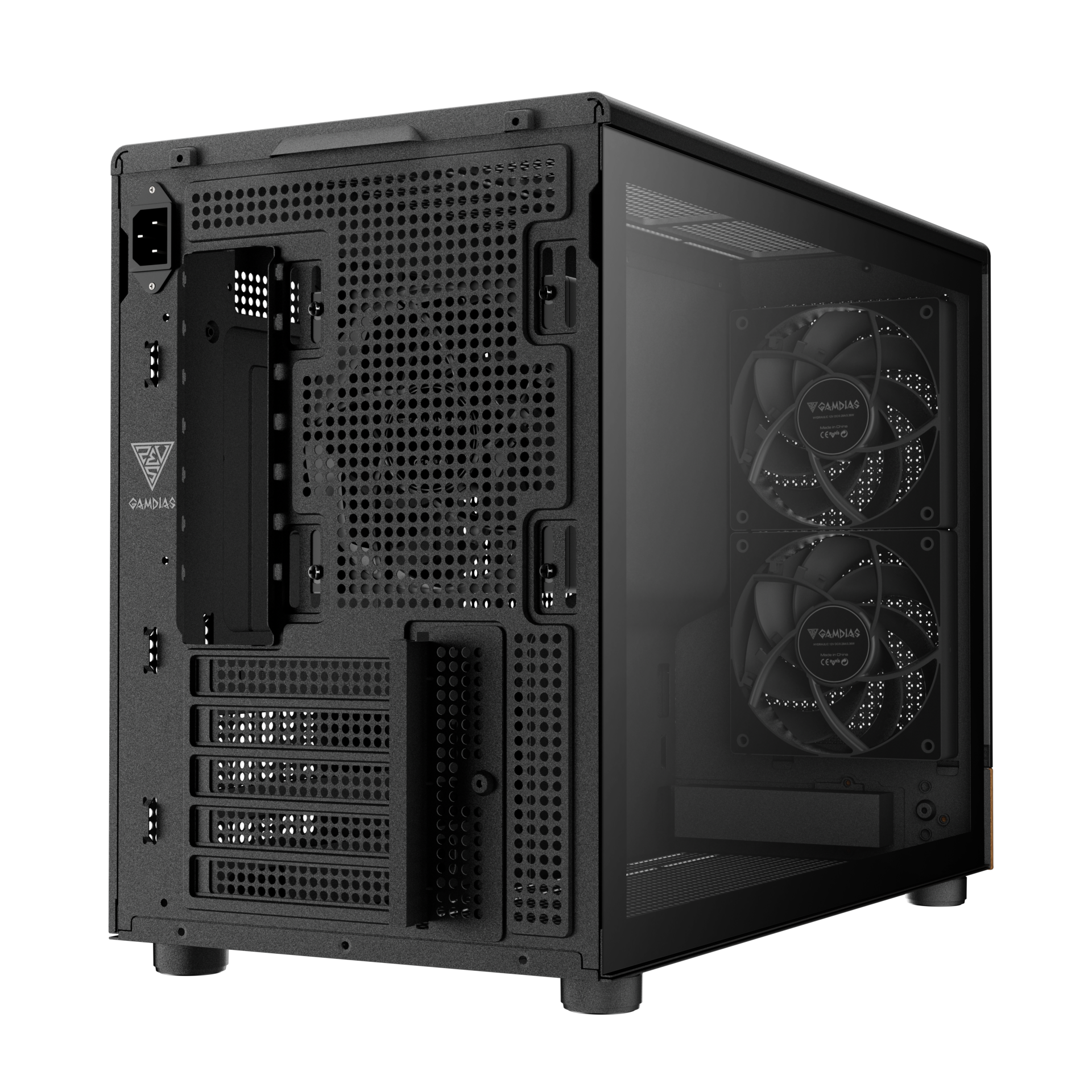 Gamdias ATHENA M4M M-ATX PC CASE Tempered Glass Wood Design with 3 Built in PWM Fans