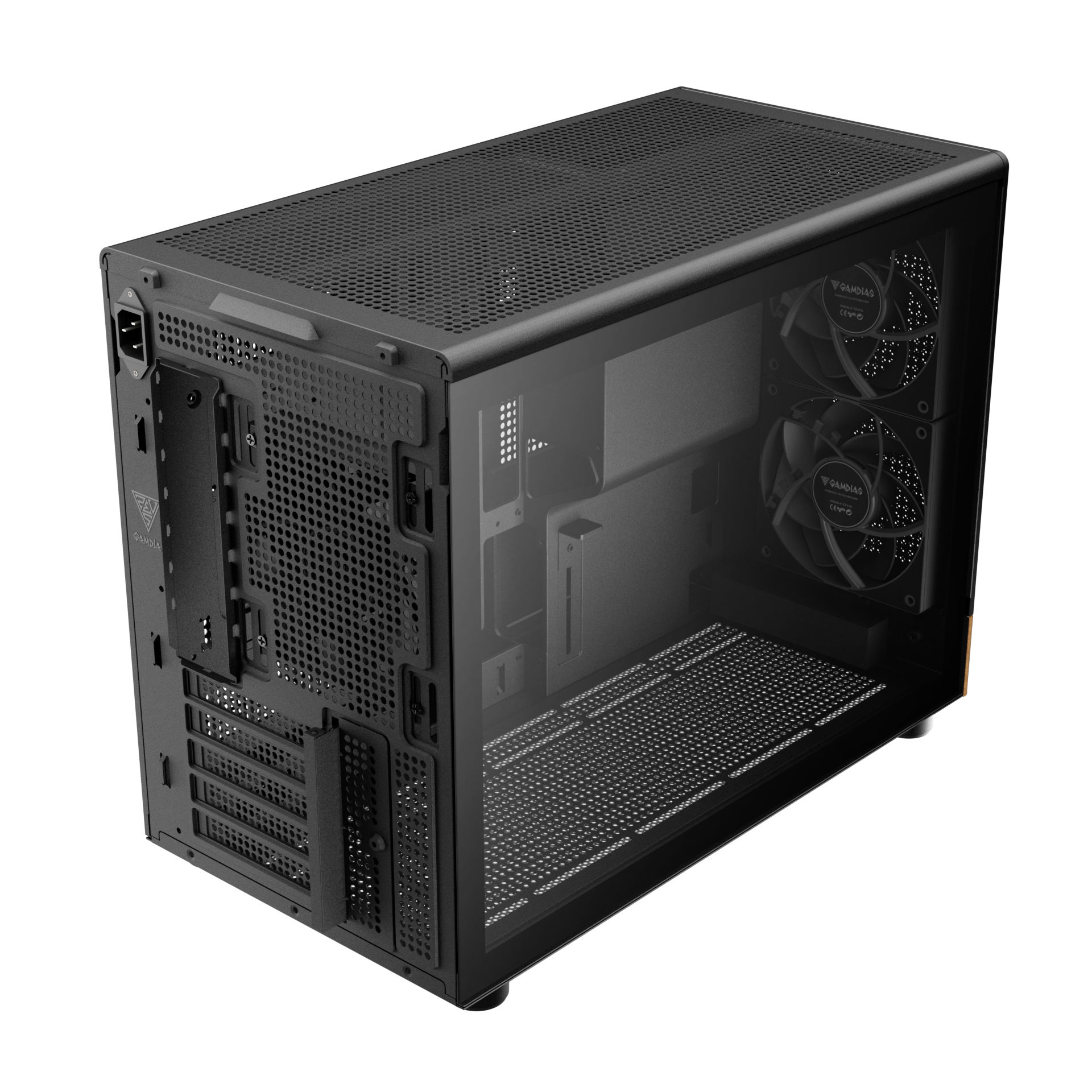 Gamdias ATHENA M4M M-ATX PC CASE Tempered Glass Wood Design with 3 Built in PWM Fans
