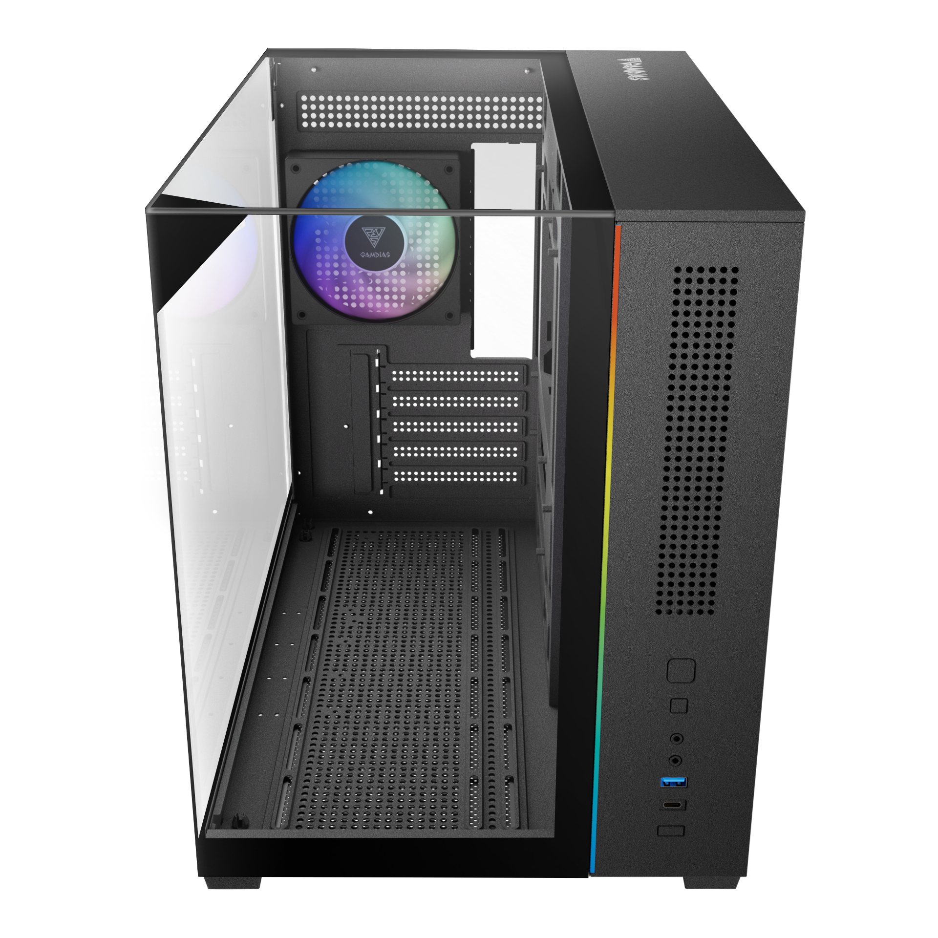 Gamdias ATLAS M3M M-ATX PC CASE Tempered Glass Computer Case with 3 ARGB Fans