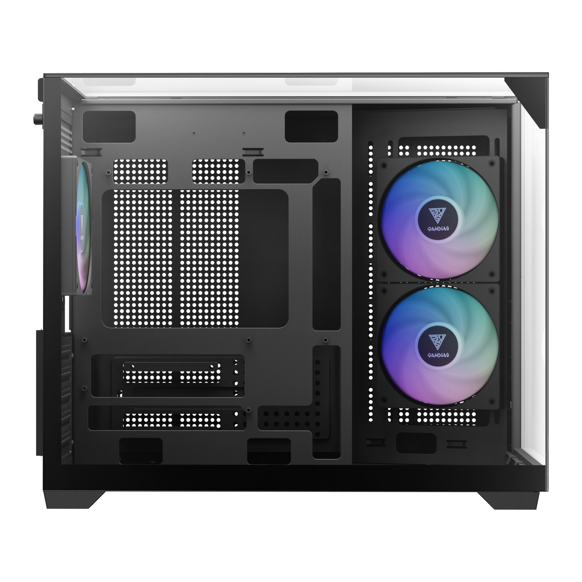 Gamdias ATLAS M3M M-ATX PC CASE Tempered Glass Computer Case with 3 ARGB Fans