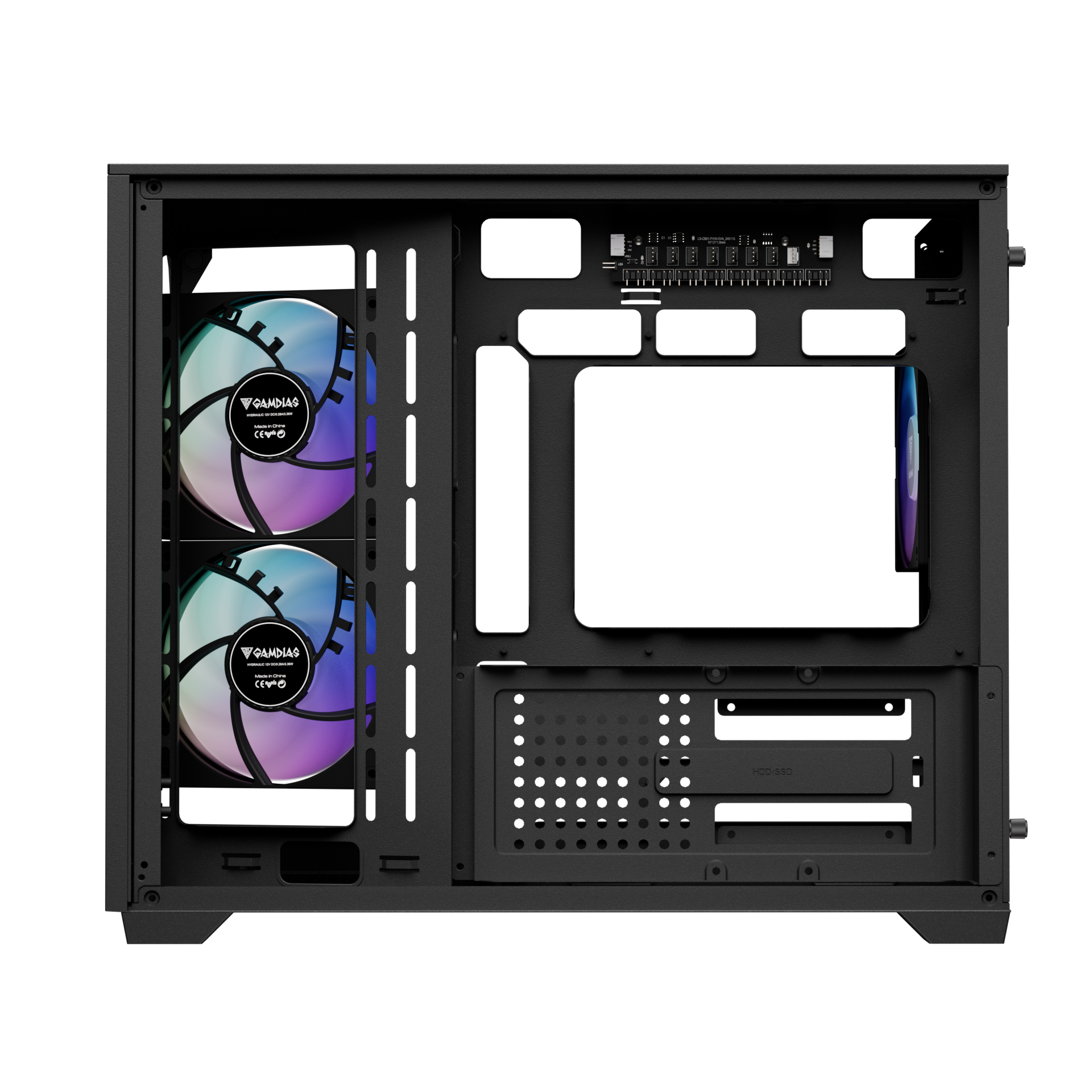 Gamdias ATLAS M3M M-ATX PC CASE Tempered Glass Computer Case with 3 ARGB Fans