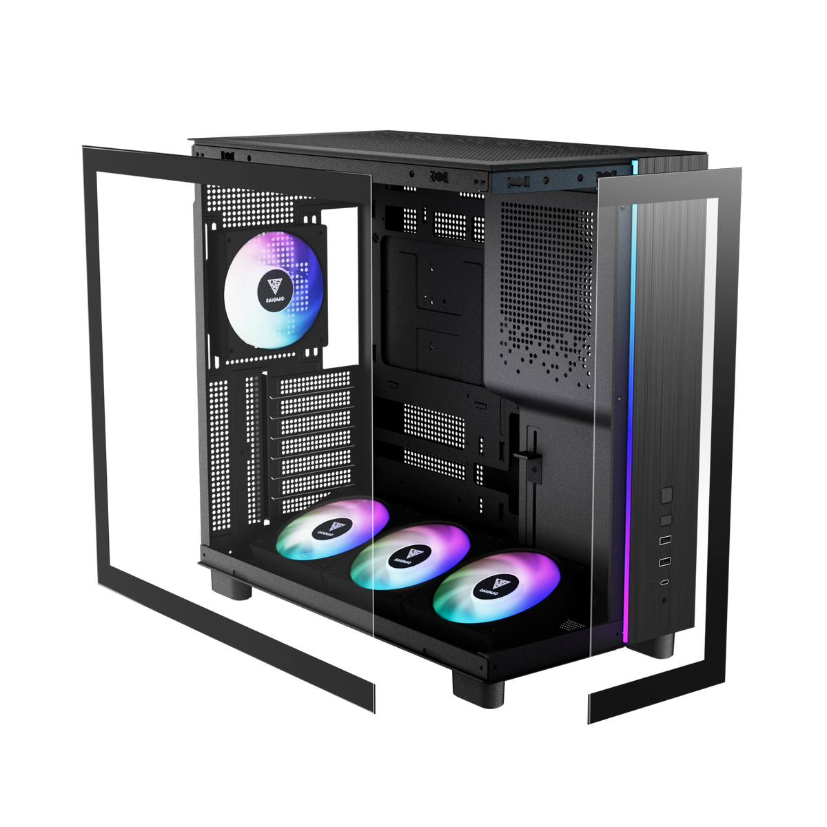 GAMDIAS ATLAS M4 ATX Mid-Tower PC CASE with 4 ARGB Fans