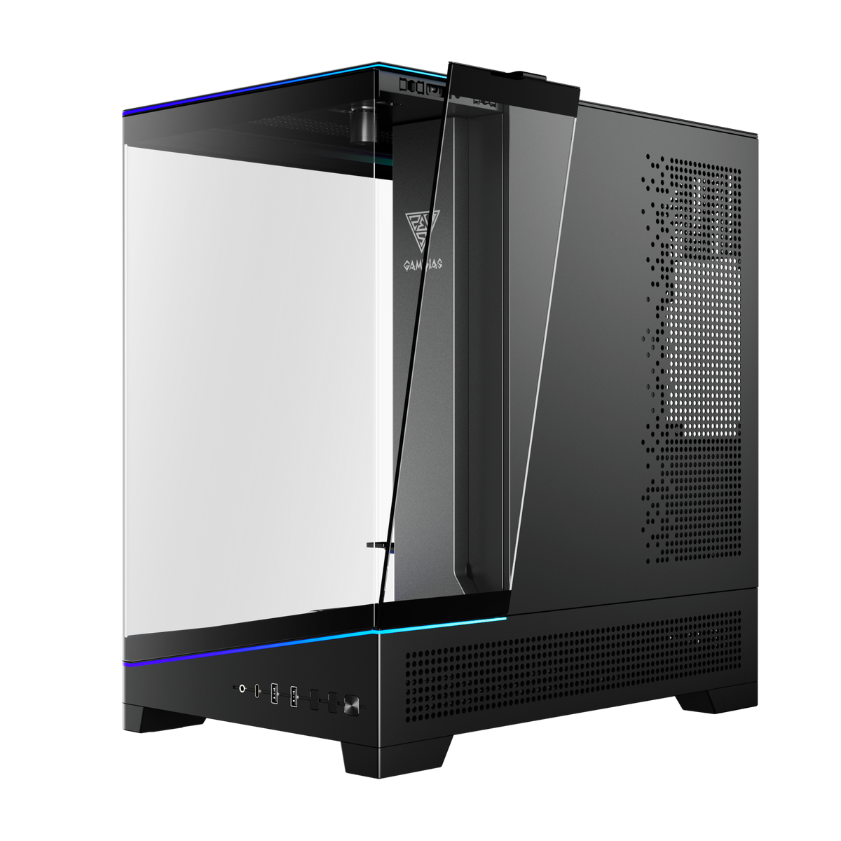 GAMDIAS ATLAS P6 CG ATX Mid-Tower PC CASE Curved Tempered Glass with 4 ARGB Fans