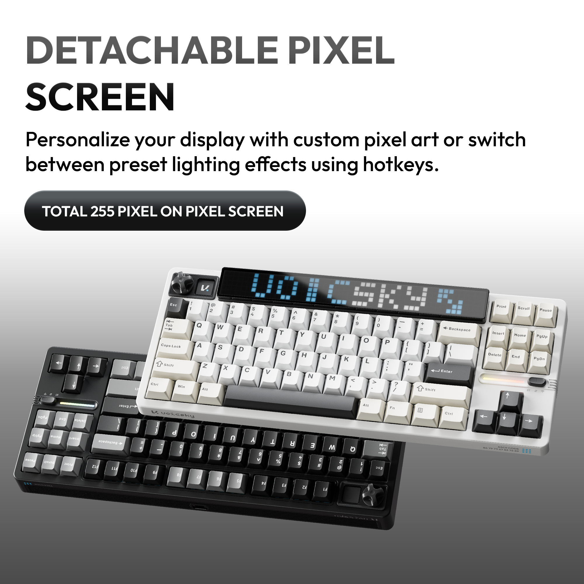 VOICSKY ATMOS 87 Wireless Mechanical Keyboard with Custom Pixel Dynamic Screen