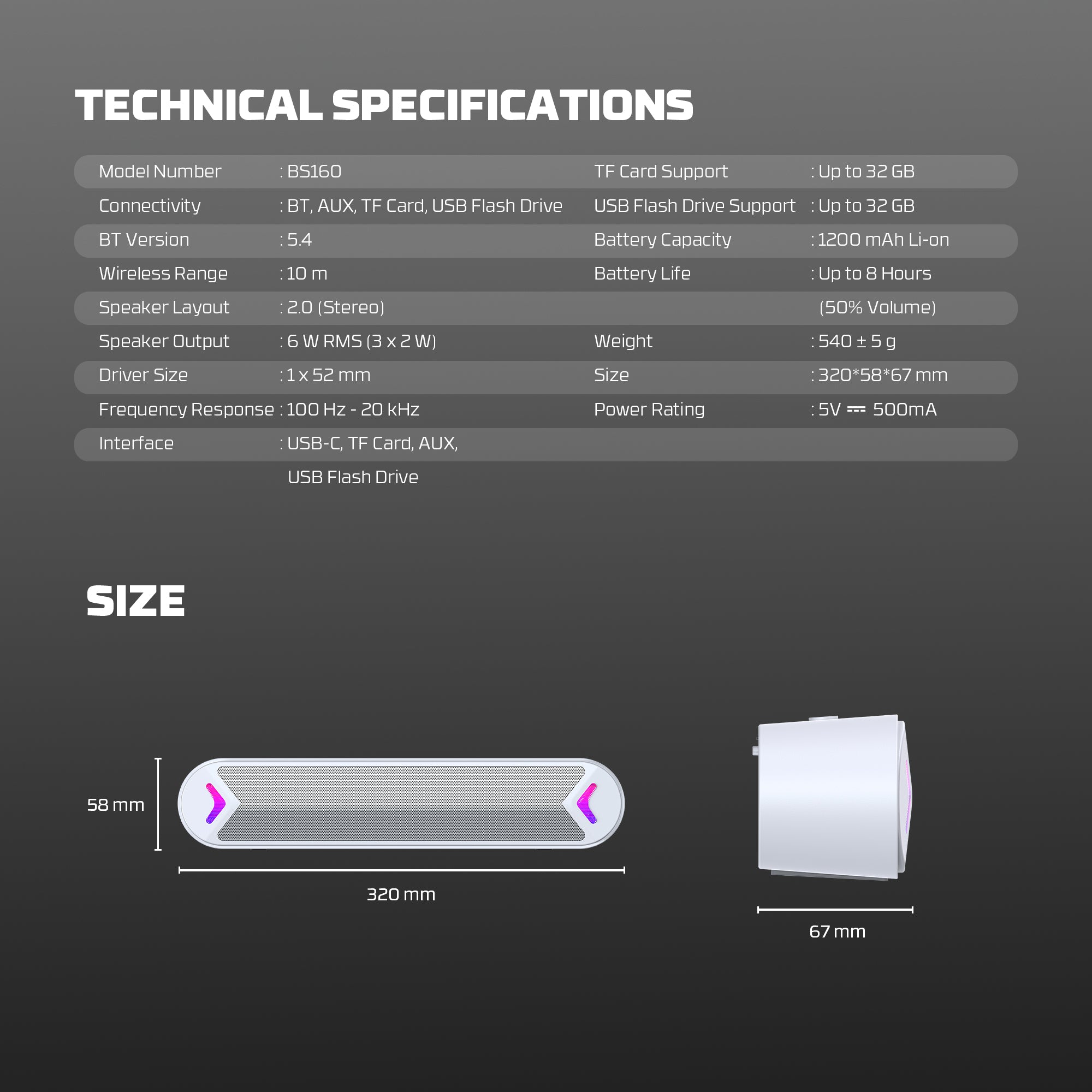 Fantech GROOVE BAR Portable RGB Wireless Gaming Speaker