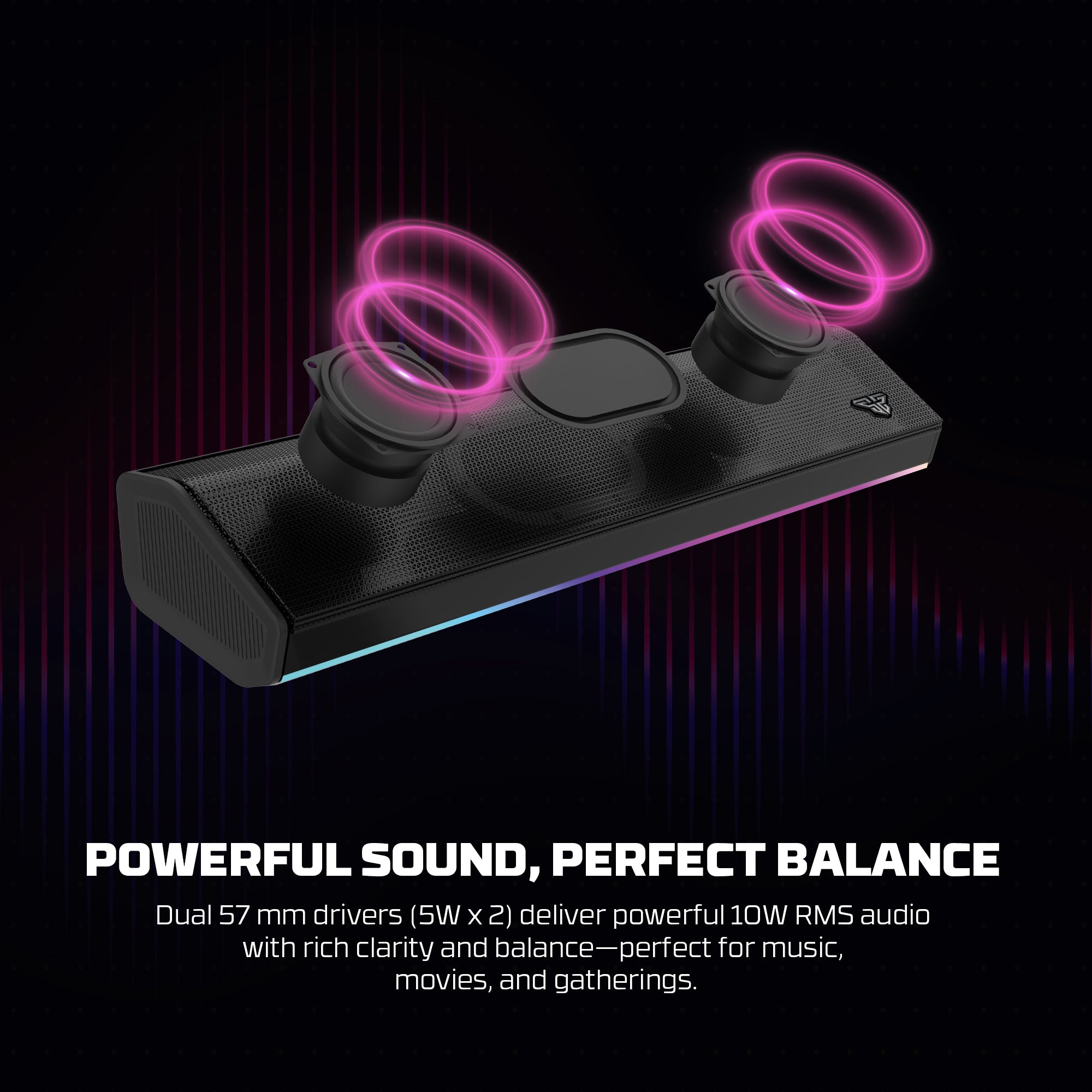 Fantech GROOVE BAR PRO Built in Microphone Portable RGB Wireless Gaming Speaker