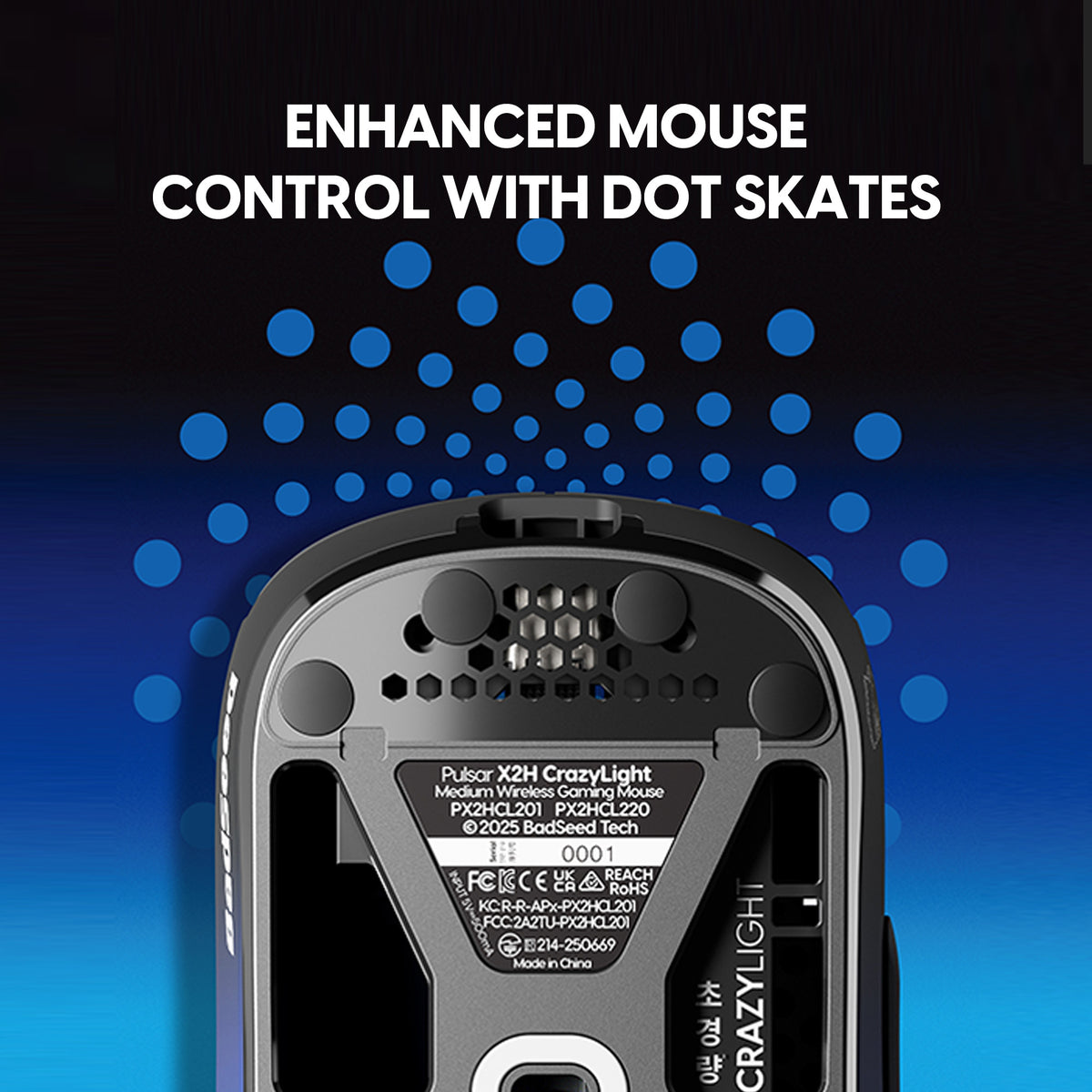 Pulsar X2H BadSeed Tech Edition CrazyLight Medium 8K 43g Lightweight Wireless Gaming Mouse