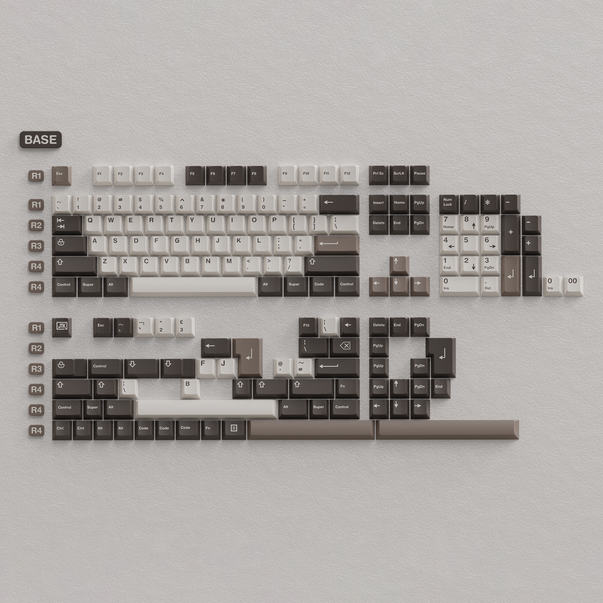 JTK Bear R2 Cherry Profile Doubleshot PBT&ABS Keycap Set