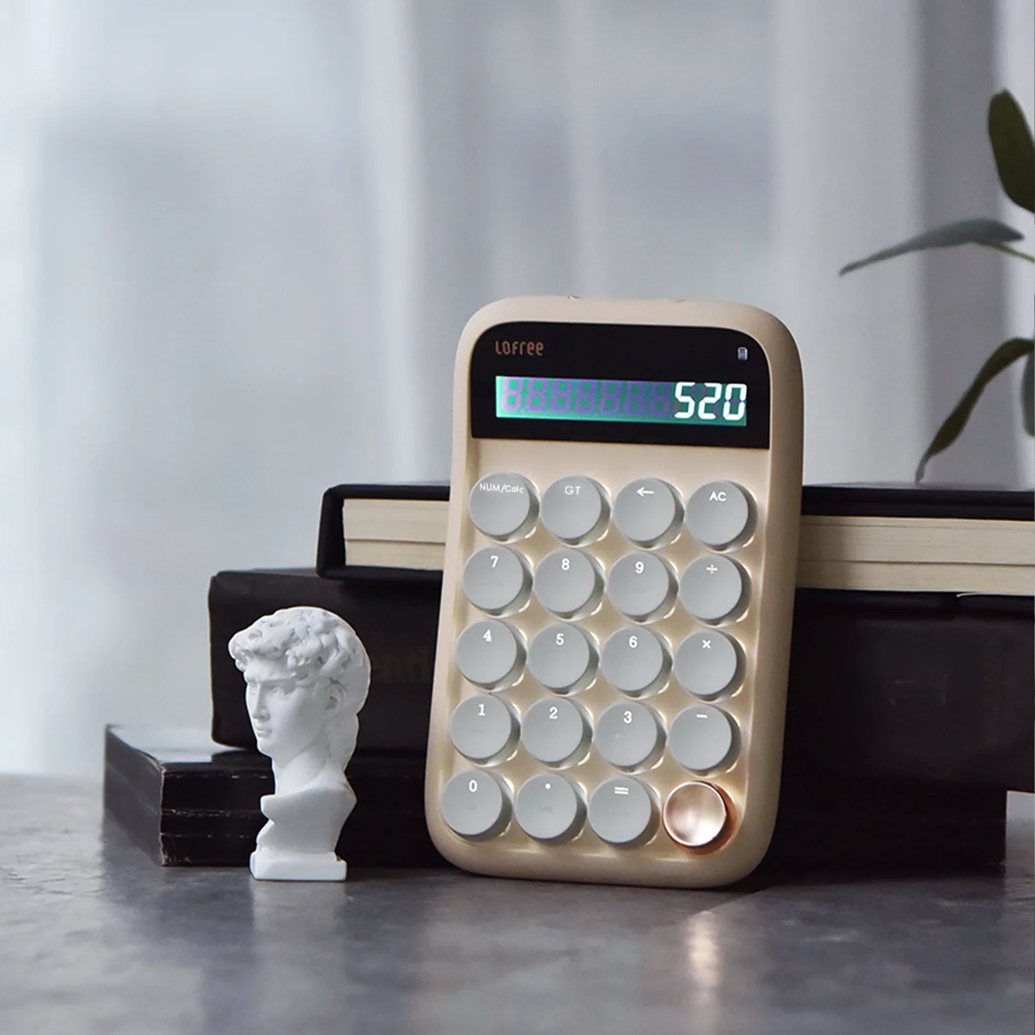 Lofree Bluetooth Dual-Mode Number Pad & Calculator (Blue Switch) - Milk Tea