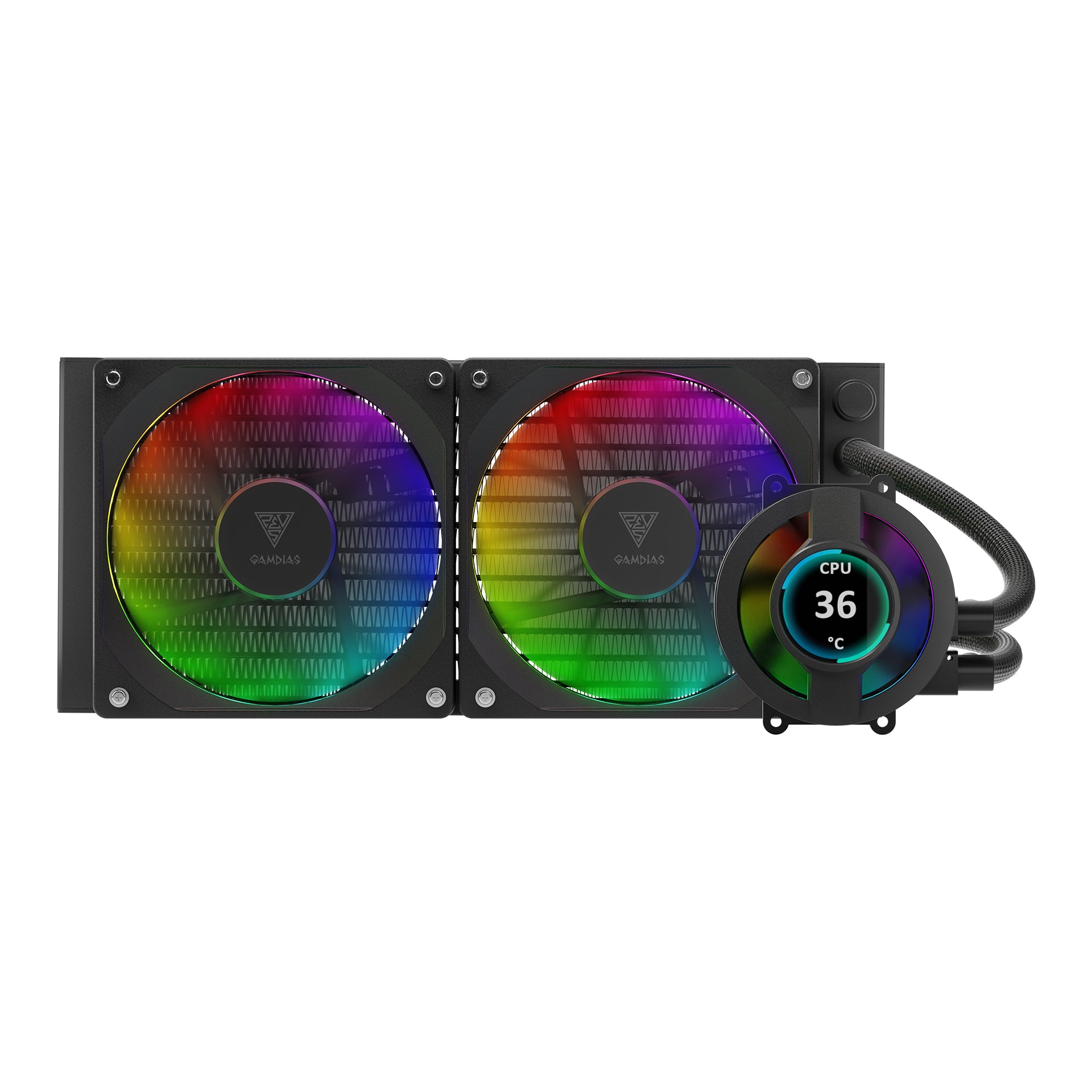 Gamdias ARGB 240mm IPS LCD Display Liquid CPU Cooler Support Intel LGA 1700/1200/1151/2011 AMD AM5/AM4