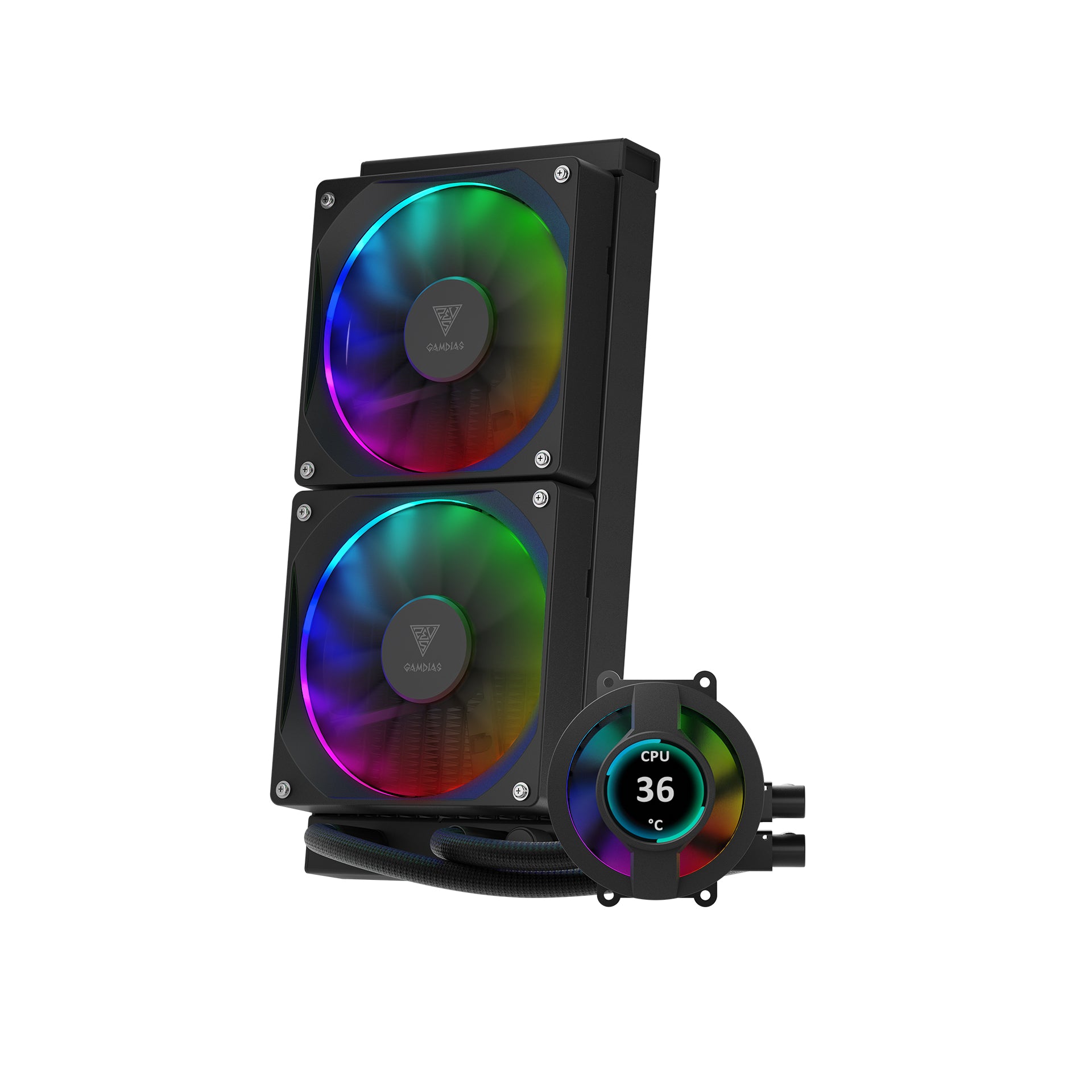 Gamdias ARGB 240mm IPS LCD Display Liquid CPU Cooler Support Intel LGA 1700/1200/1151/2011 AMD AM5/AM4