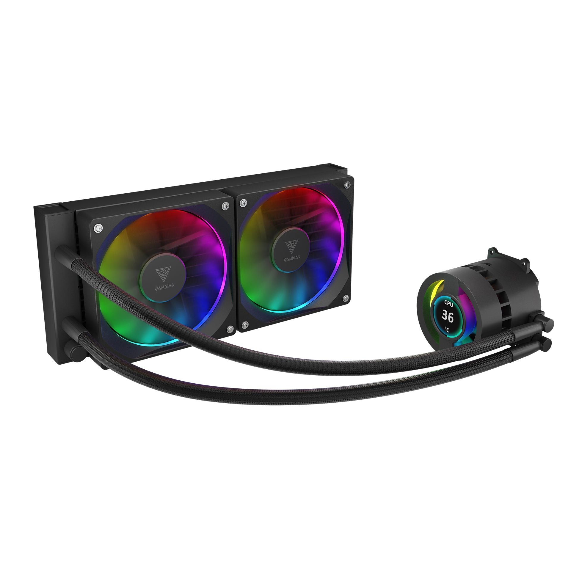 Gamdias ARGB 240mm IPS LCD Display Liquid CPU Cooler Support Intel LGA 1700/1200/1151/2011 AMD AM5/AM4