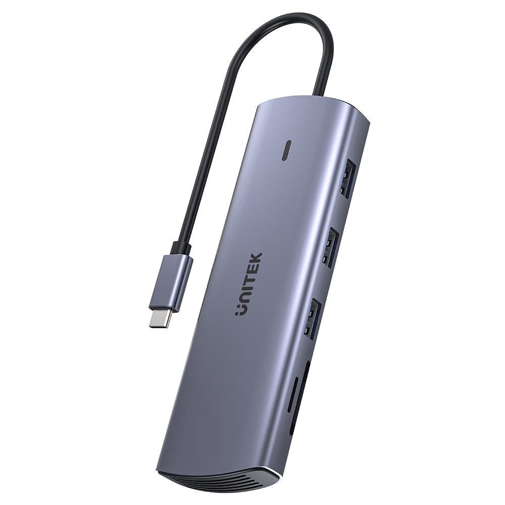 Unitek 9-in-1 USB-C Hub, Dual Display Multi-Port Hub with 100W PD, Gigabit Ethernet and Card Reader