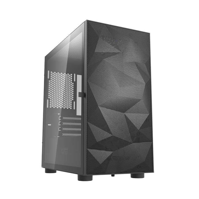 DarkFlash Gaming PC Case Tempered Glass Micro-ATX Tower Computer Case Support 330mm VGA Length (DLM21-Mesh)